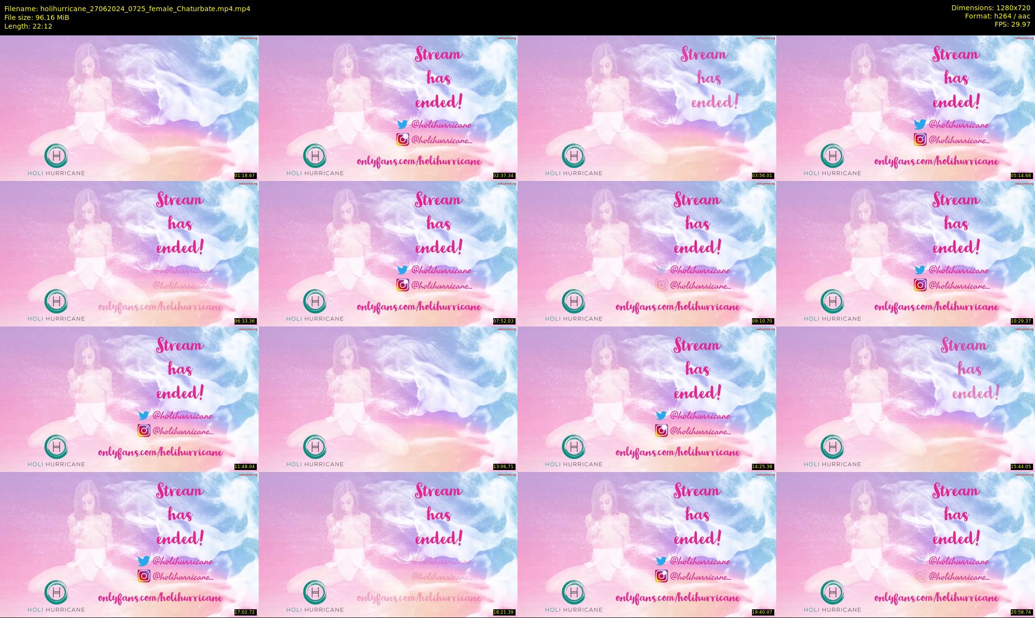 holihurricane — 23 minute Chaturbate female cam show recording, 720p, Jun 27, 2024