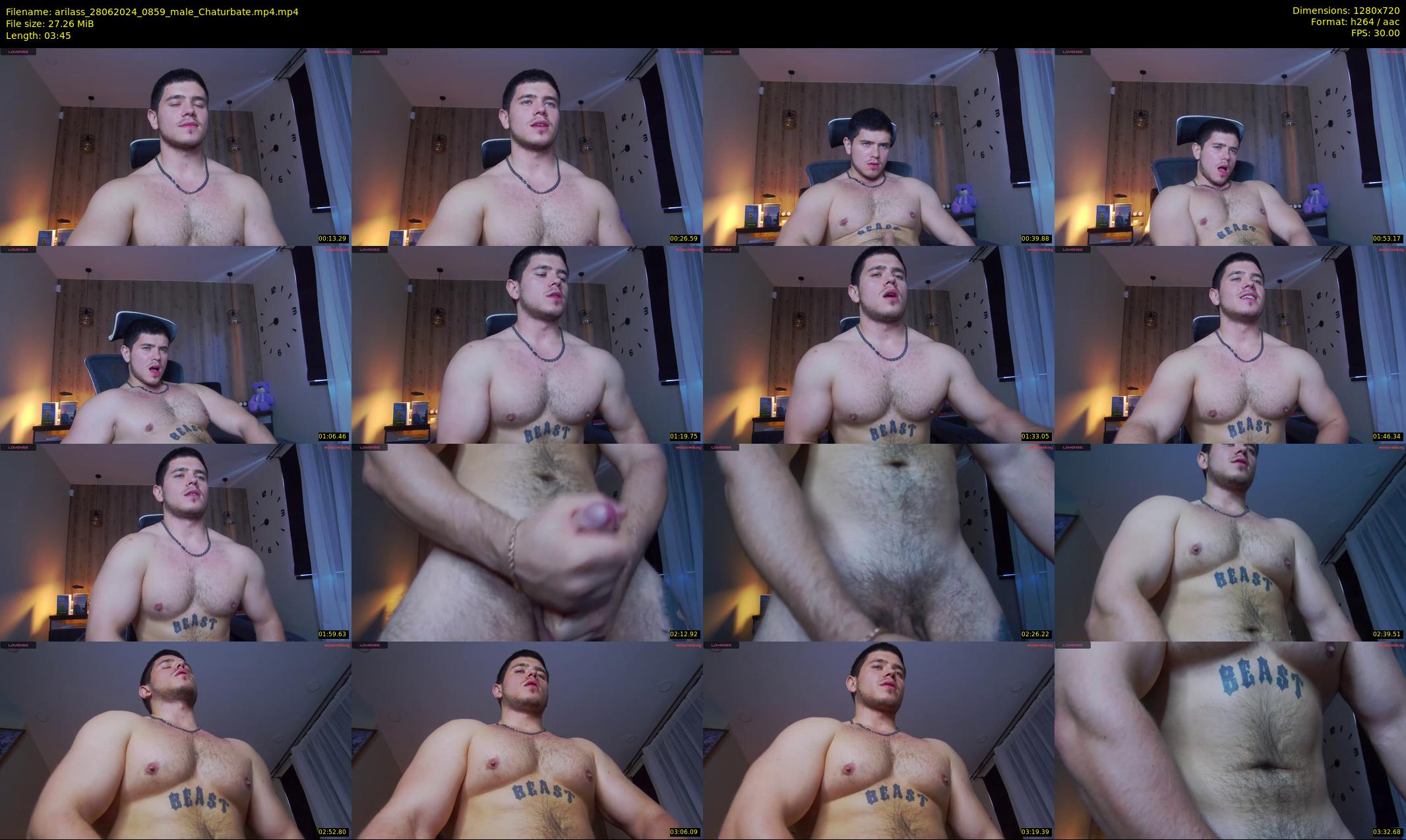 arilass — 4 minute Chaturbate male cam show recording, 720p, Jun 28, 2024