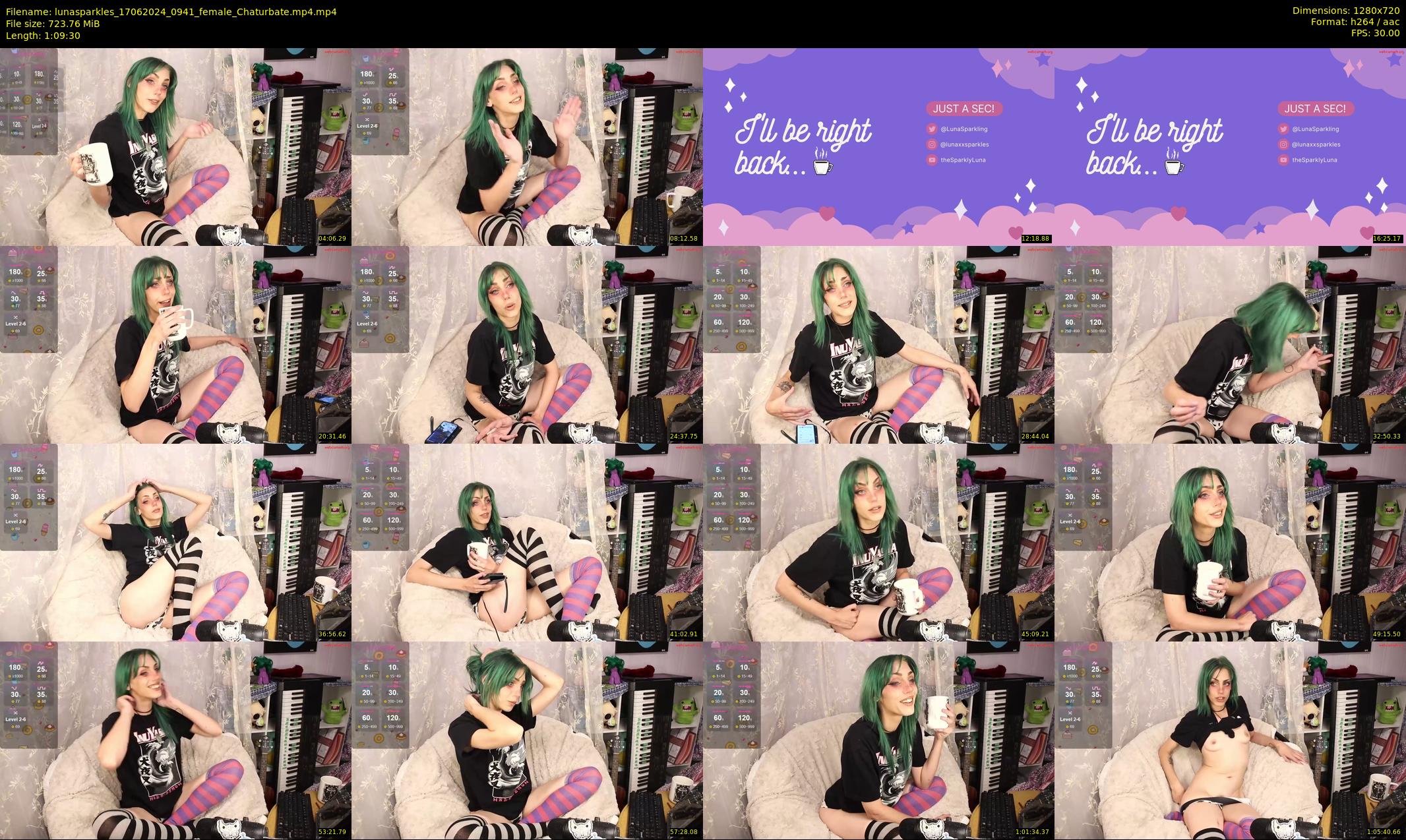 lunasparkles — 70 minute Chaturbate female cam show recording, 720p, Jun 17, 2024