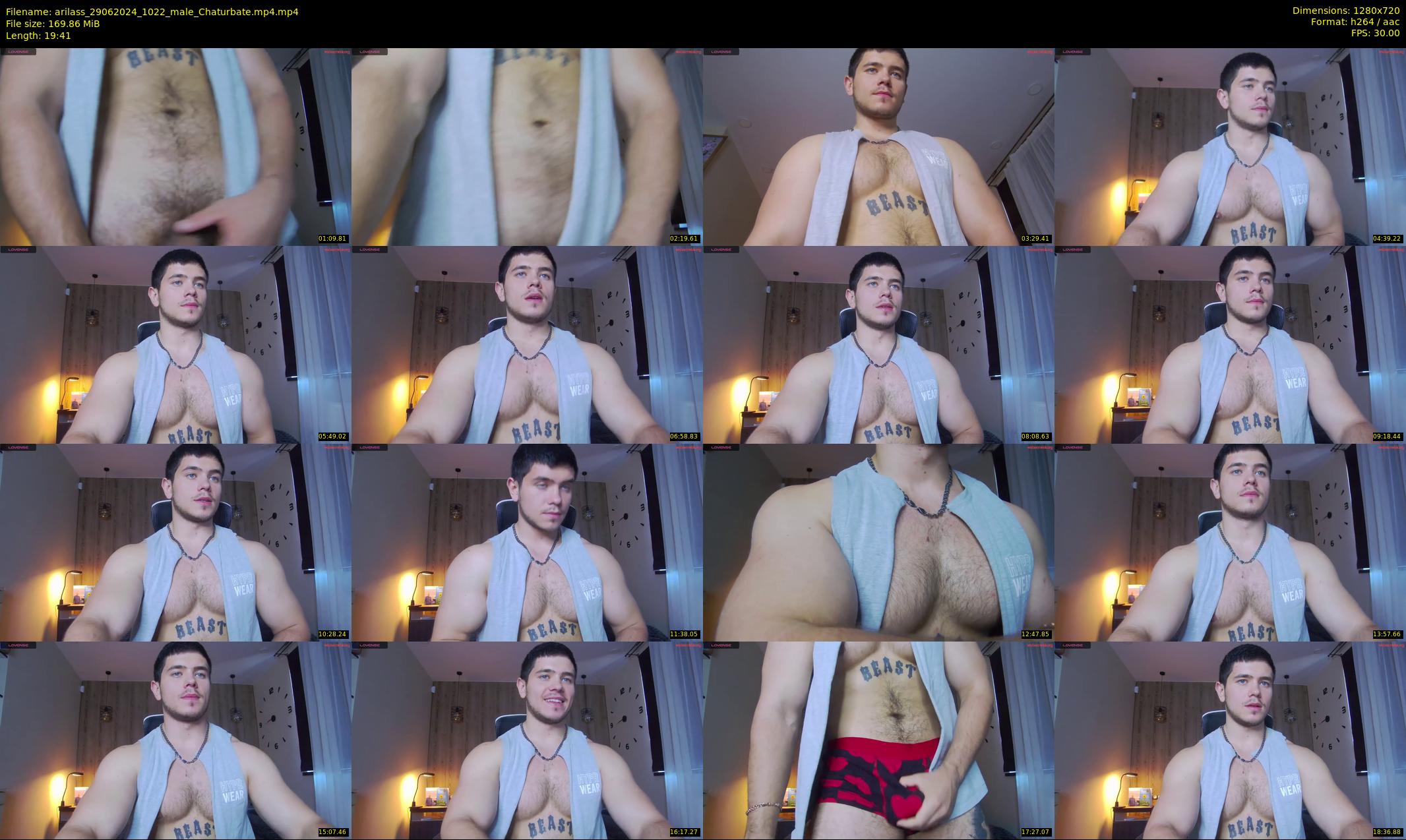 arilass — 20 minute Chaturbate male cam show recording, 720p, Jun 29, 2024