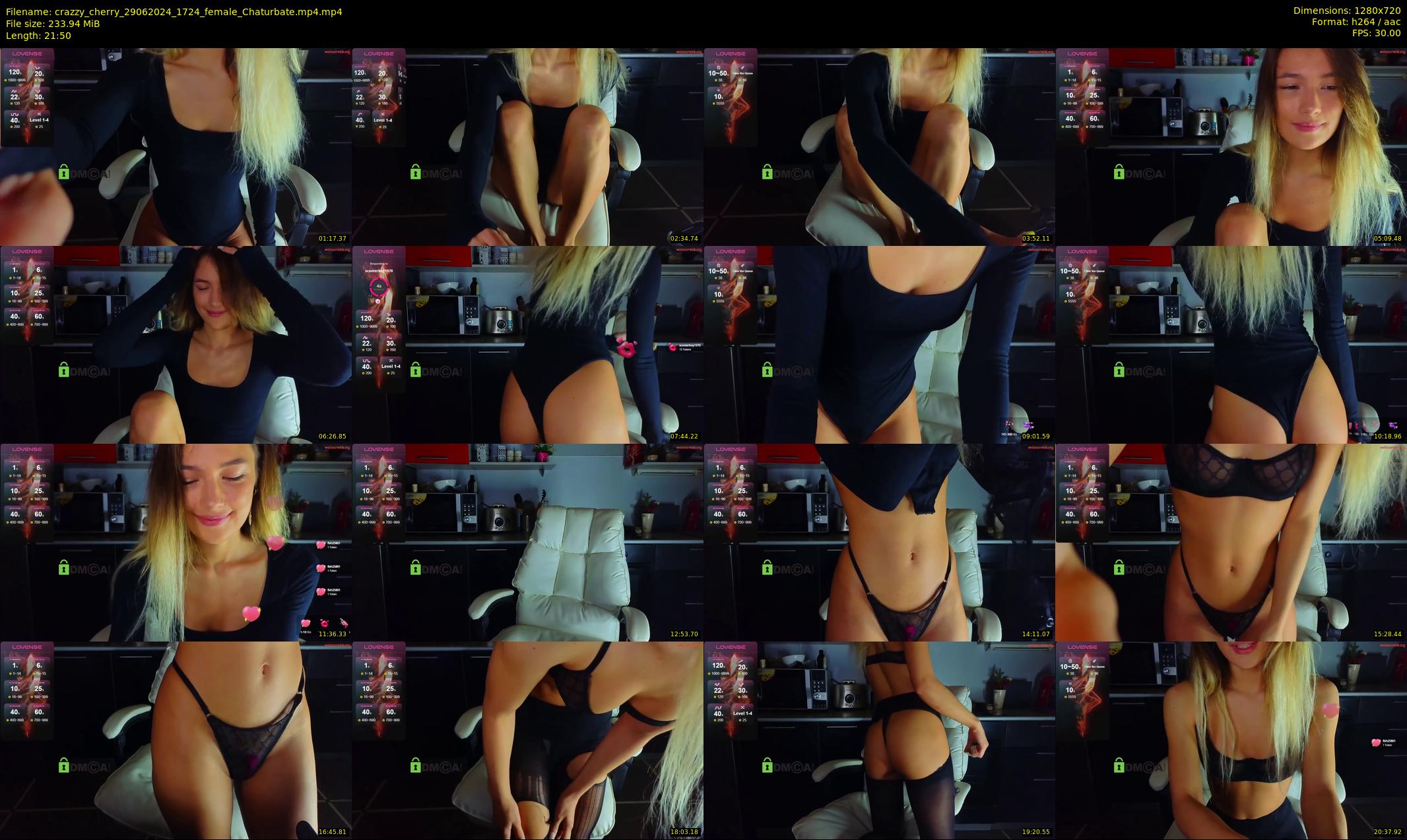 crazzy_cherry — 22 minute Chaturbate female cam show recording, 720p, Jun 29, 2024