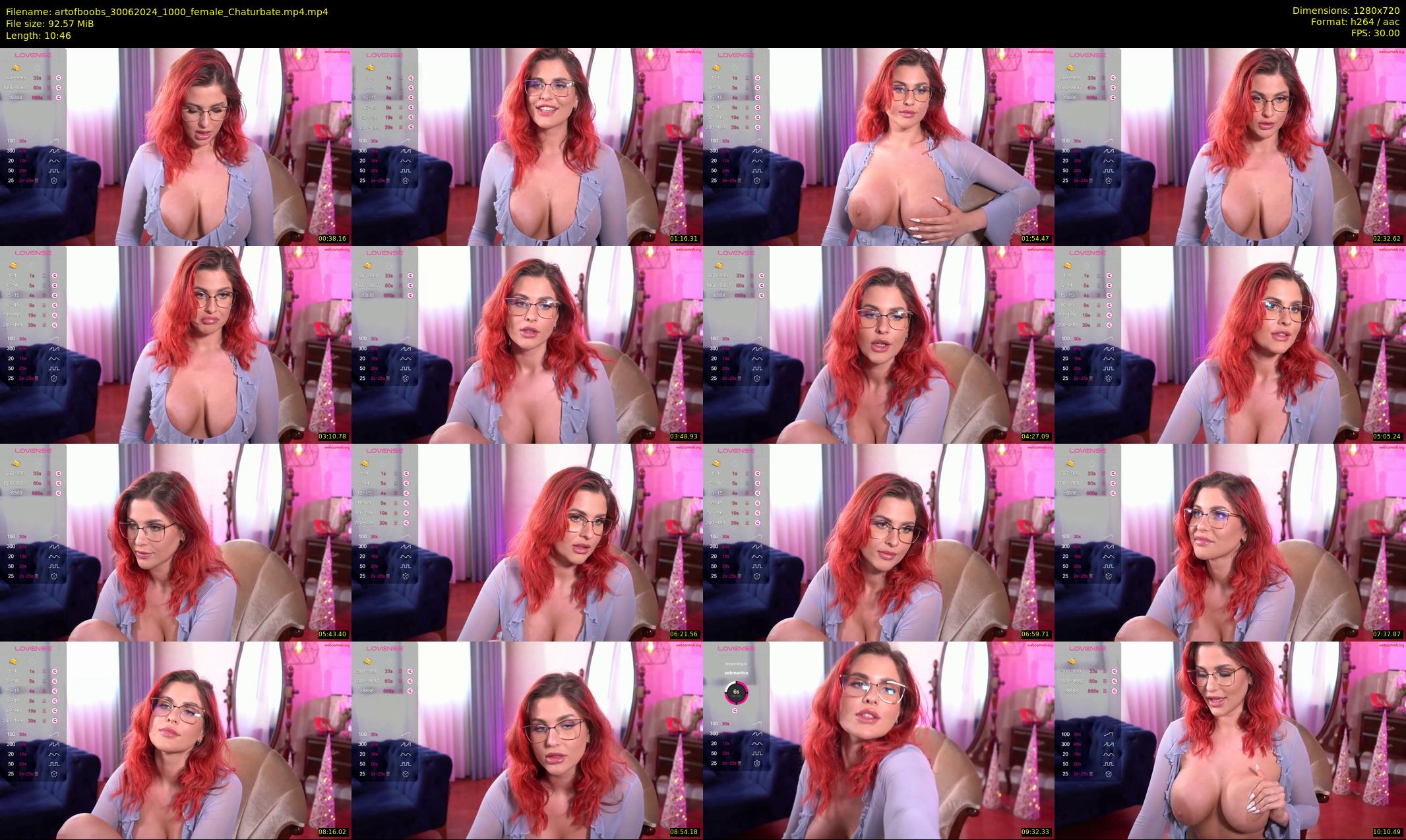 artofboobs — 11 minute Chaturbate female cam show recording, 720p, Jun 30, 2024