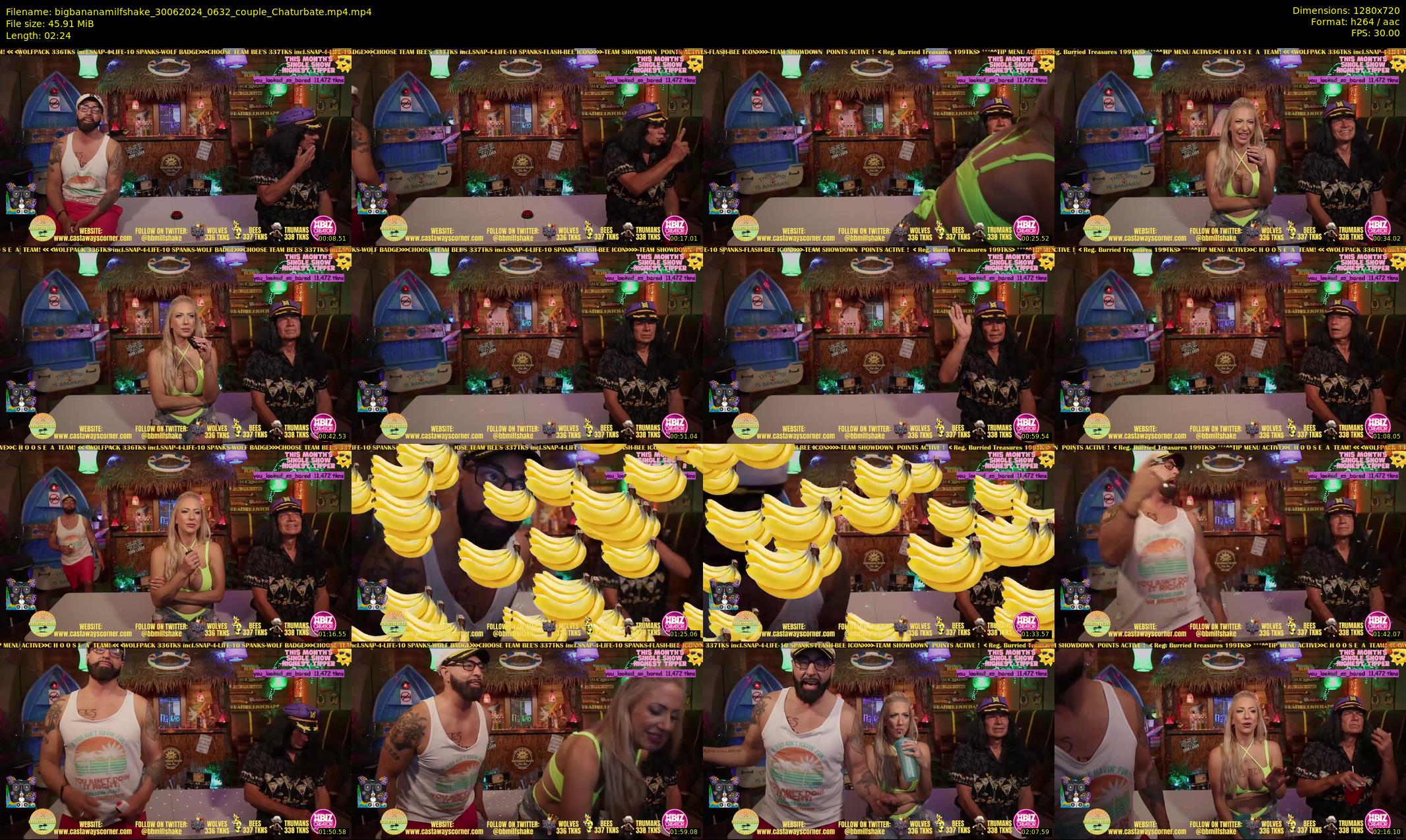 bigbananamilfshake — 3 minute Chaturbate couple cam show recording, 720p, Jun 30, 2024