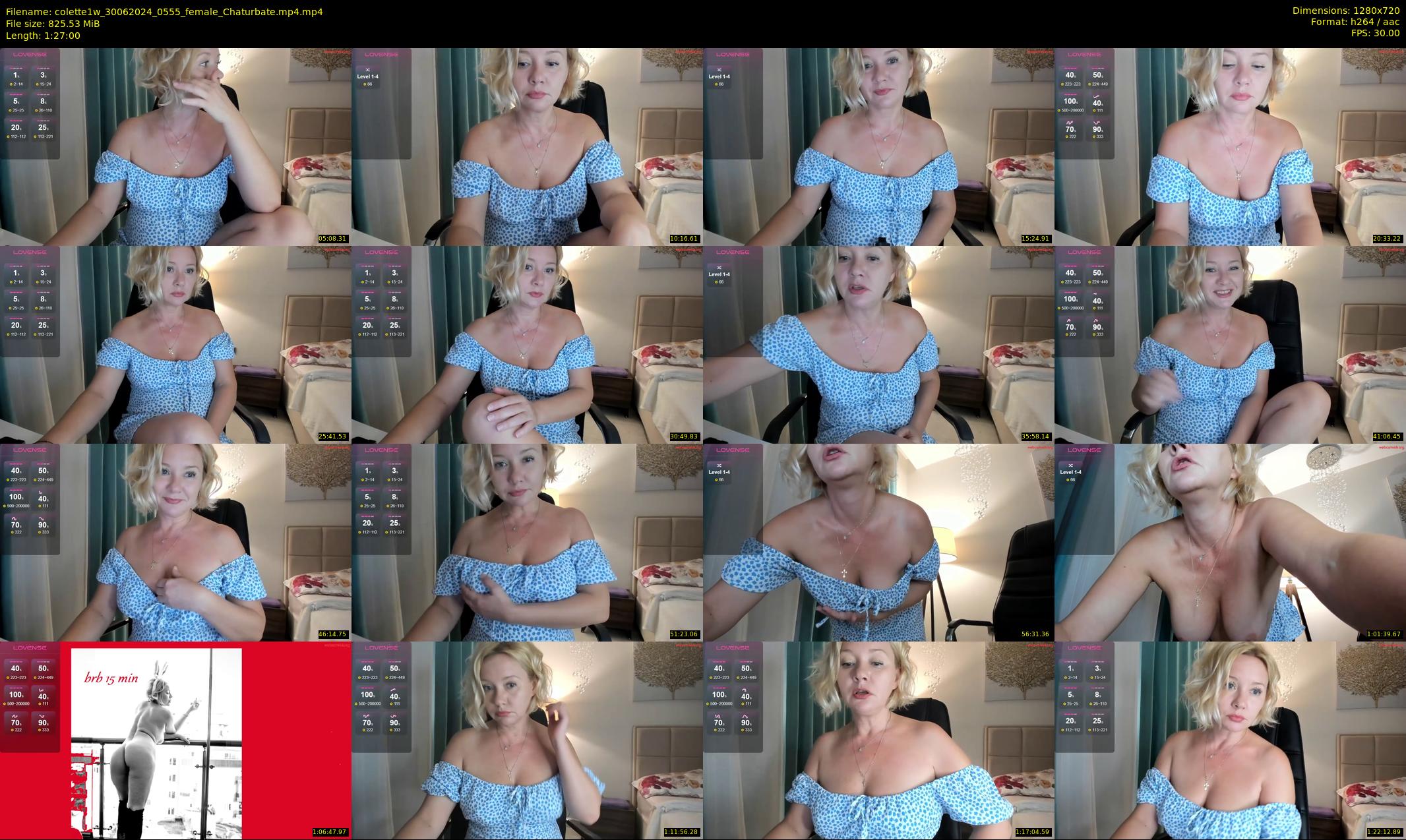 colette1w — 87 minute Chaturbate female cam show recording, 720p, Jun 30, 2024