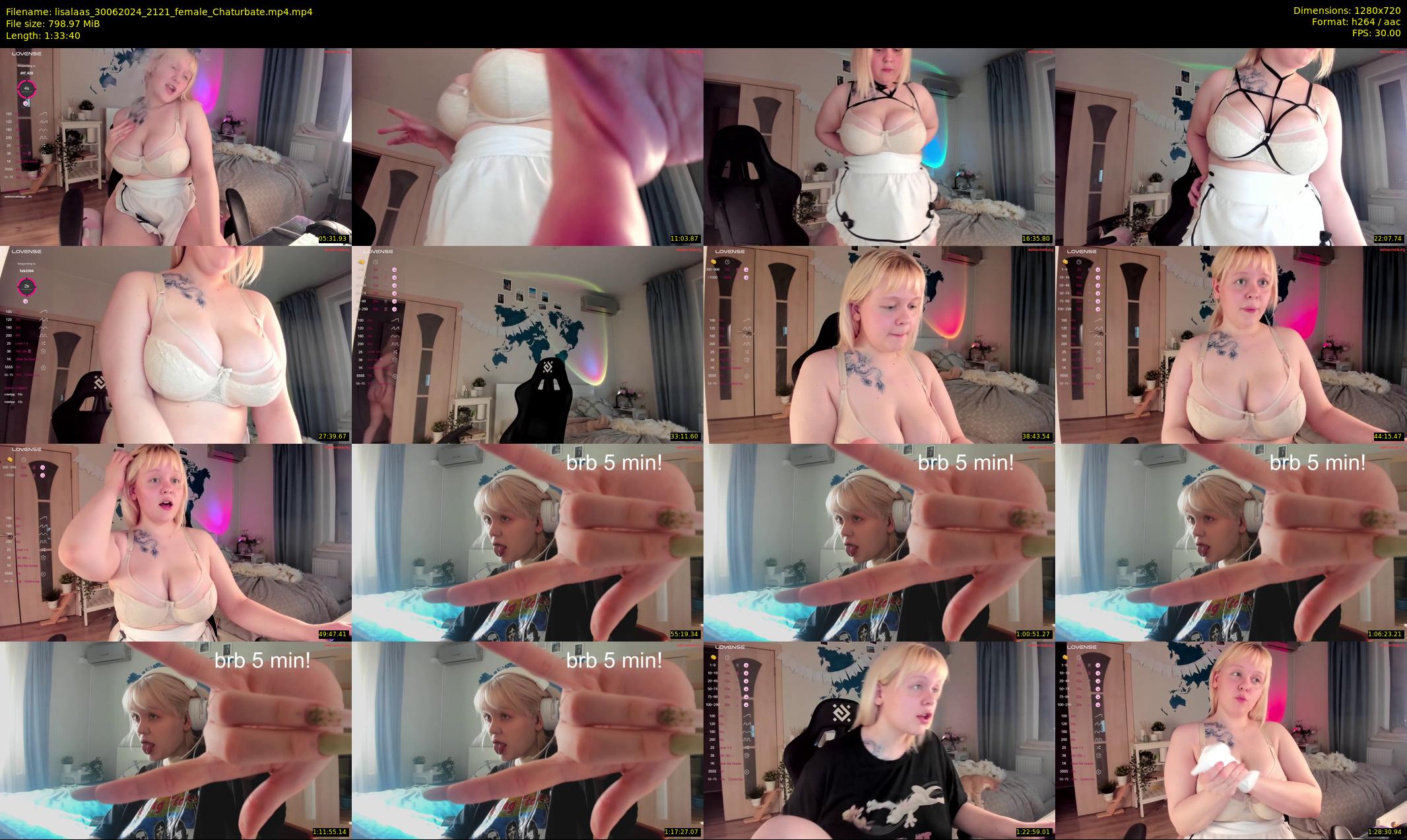 lisalaas — 94 minute Chaturbate female cam show recording, 720p, Jun 30, 2024