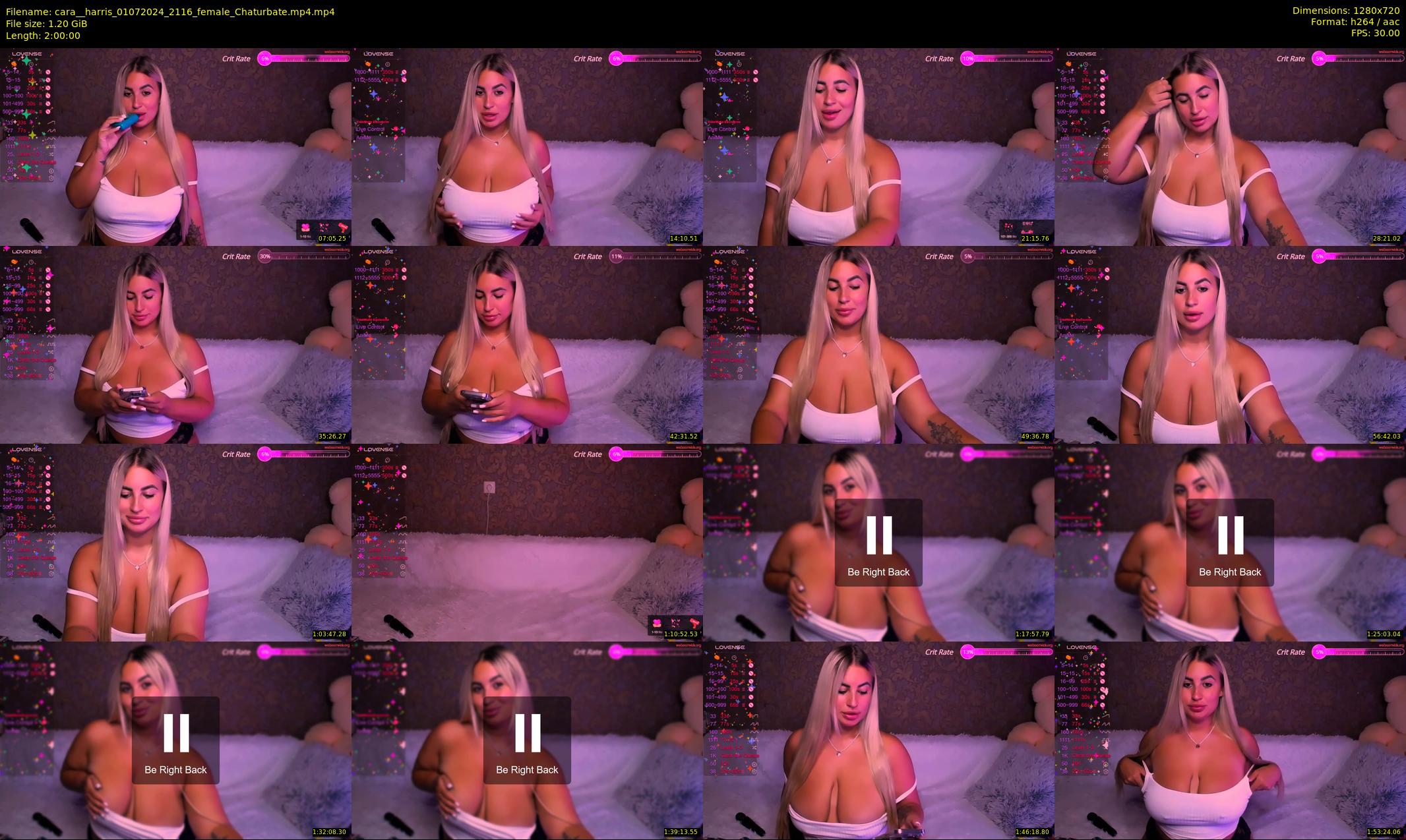 cara__harris — 120 minute Chaturbate female cam show recording, 720p, Jul 1, 2024