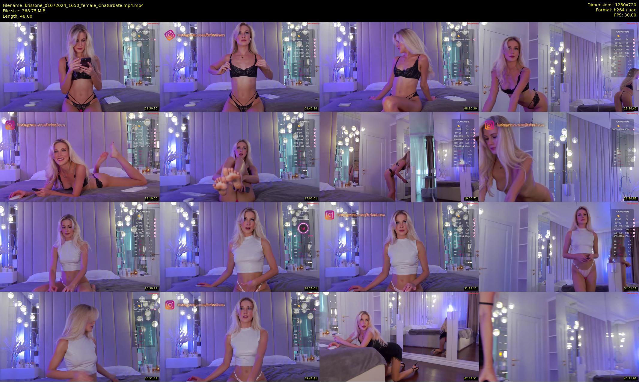 krissone — 48 minute Chaturbate female cam show recording, 720p, Jul 1, 2024