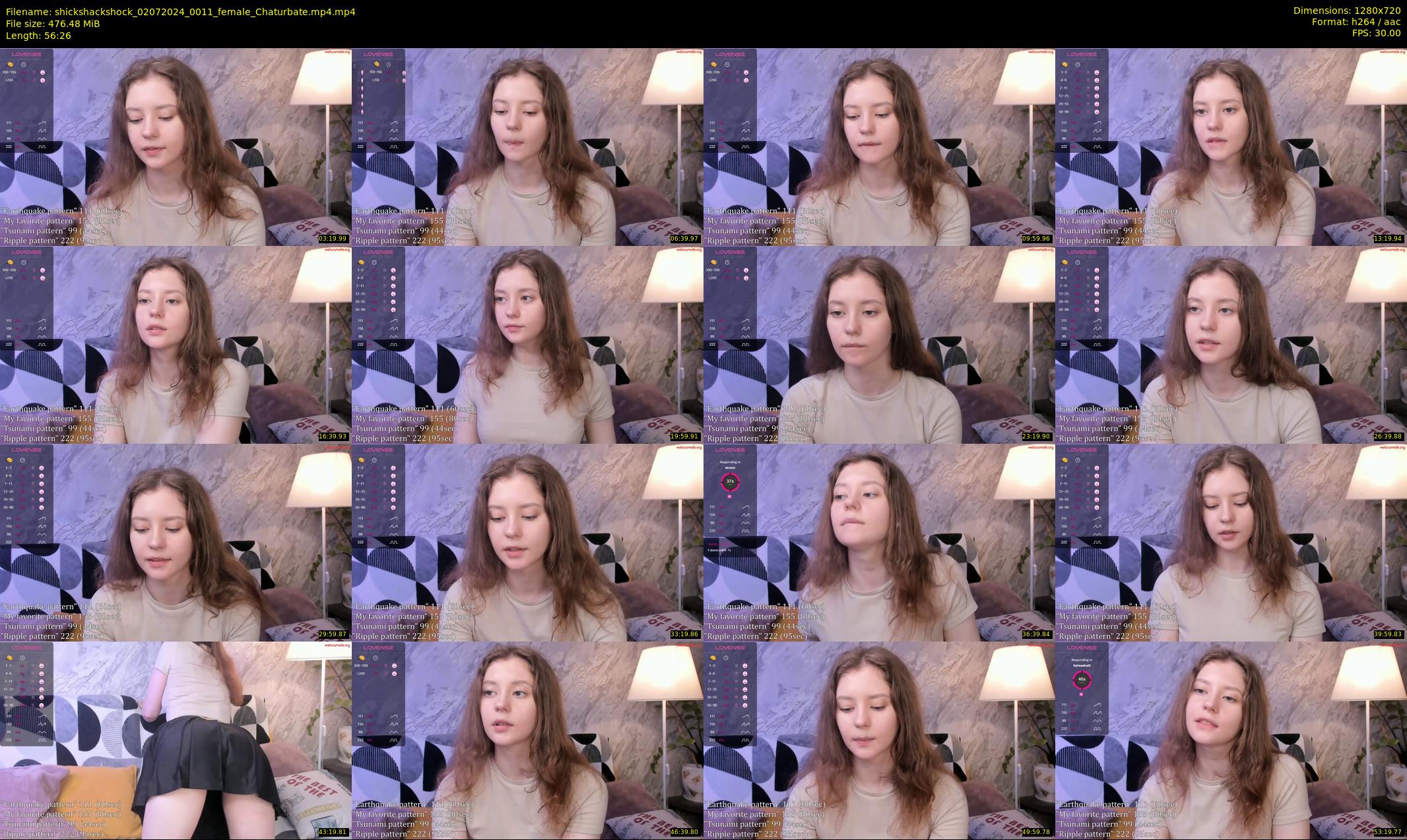 shickshackshock — 57 minute Chaturbate female cam show recording, 720p, Jul 2, 2024