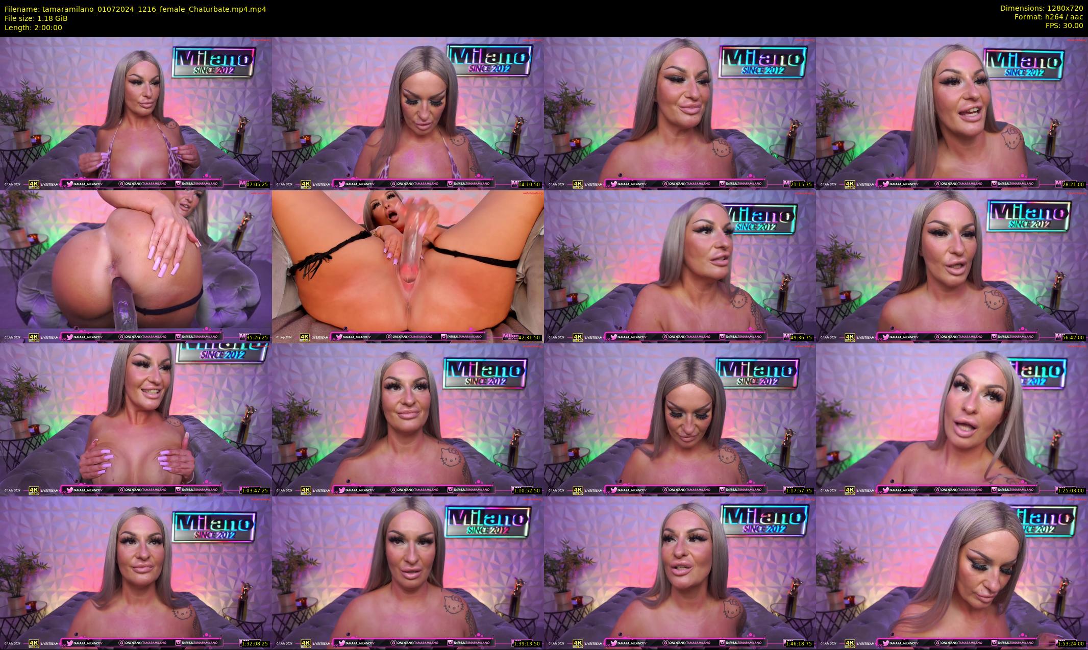 tamaramilano — 120 minute Chaturbate female cam show recording, 720p, Jul 1, 2024