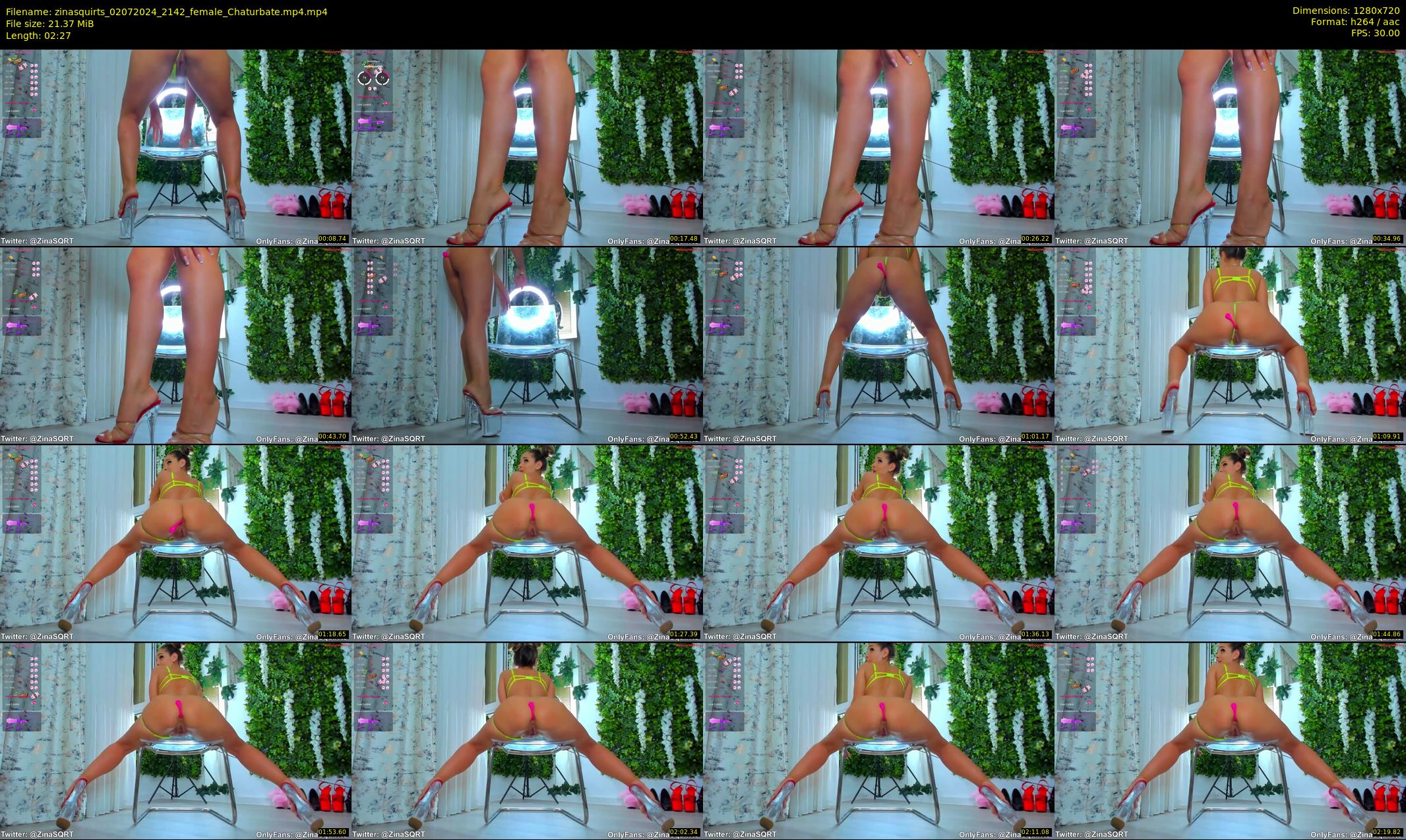 zinasquirts — 3 minute Chaturbate female cam show recording, 720p, Jul 2, 2024