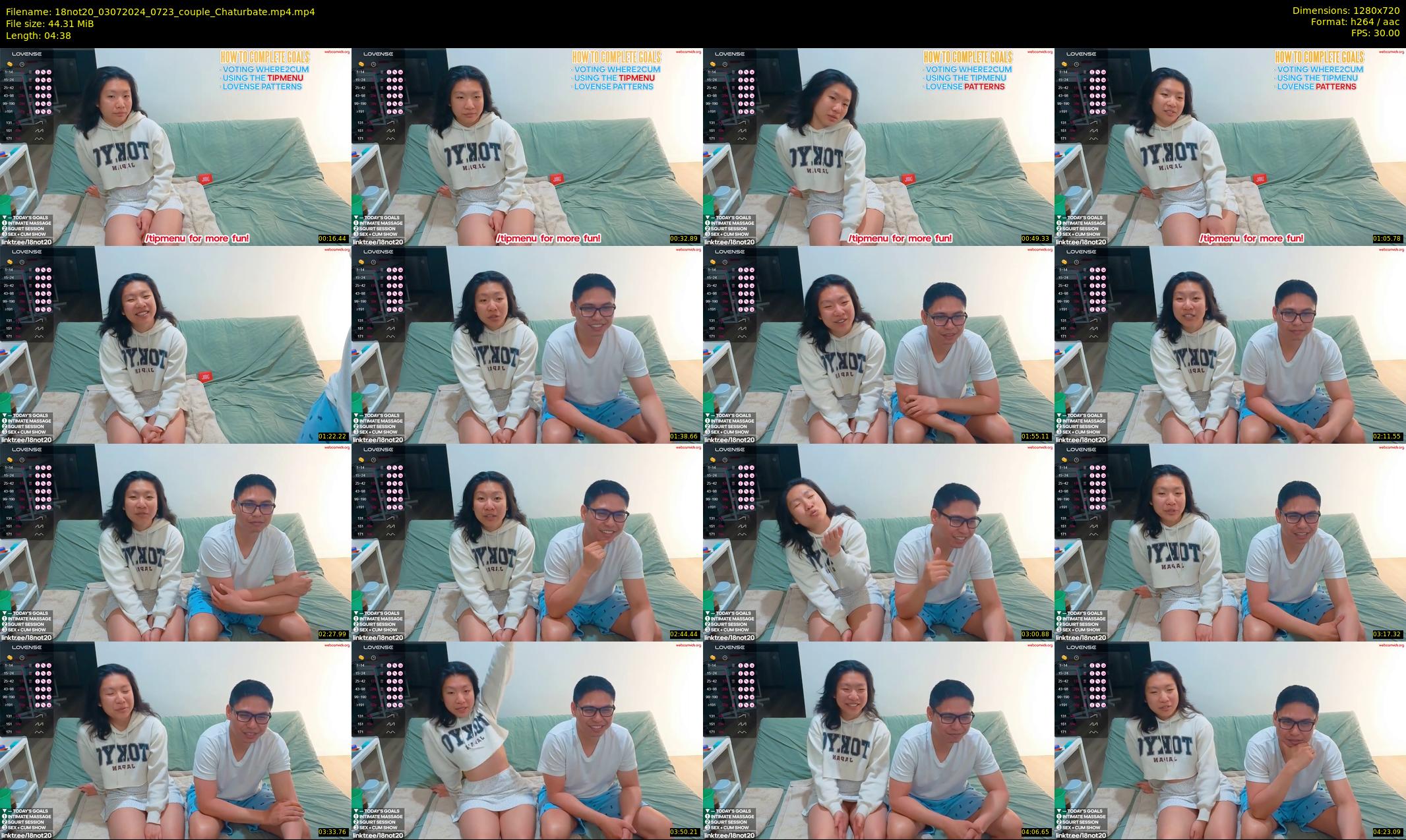 18not20 — 5 minute Chaturbate couple cam show recording, 720p, Jul 3, 2024
