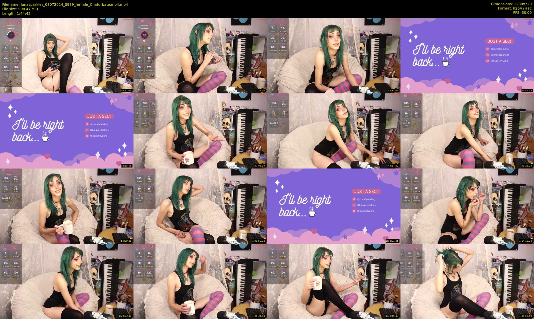lunasparkles — 105 minute Chaturbate female cam show recording, 720p, Jul 3, 2024
