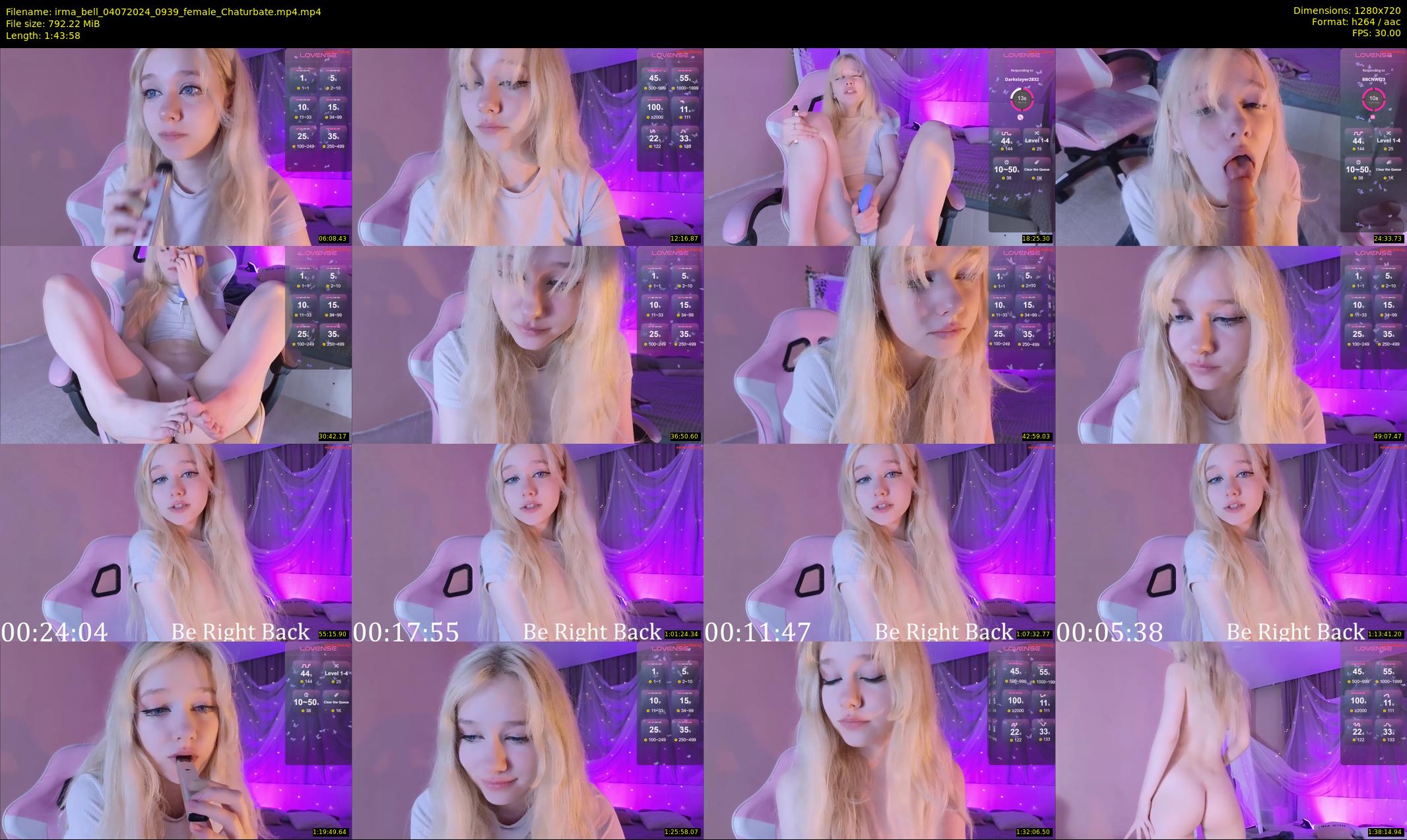 irma_bell — 104 minute Chaturbate female cam show recording, 720p, Jul 4, 2024