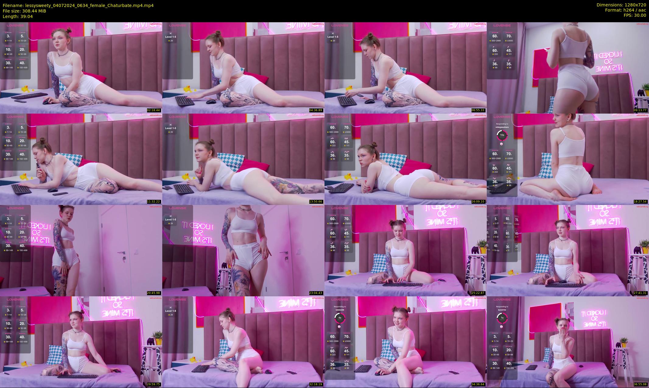 lessysweety — 40 minute Chaturbate female cam show recording, 720p, Jul 4, 2024