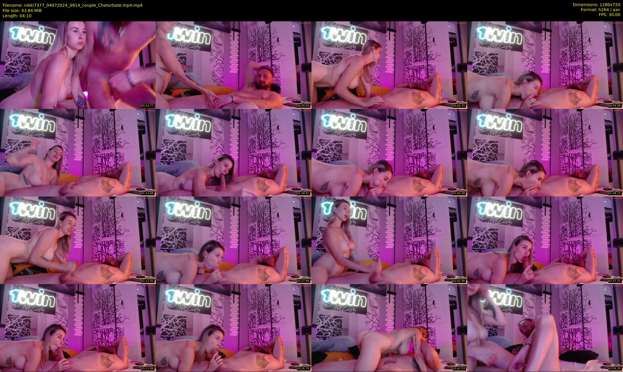 nikki7377 — 5 minute Chaturbate couple cam show recording, 720p, Jul 4, 2024