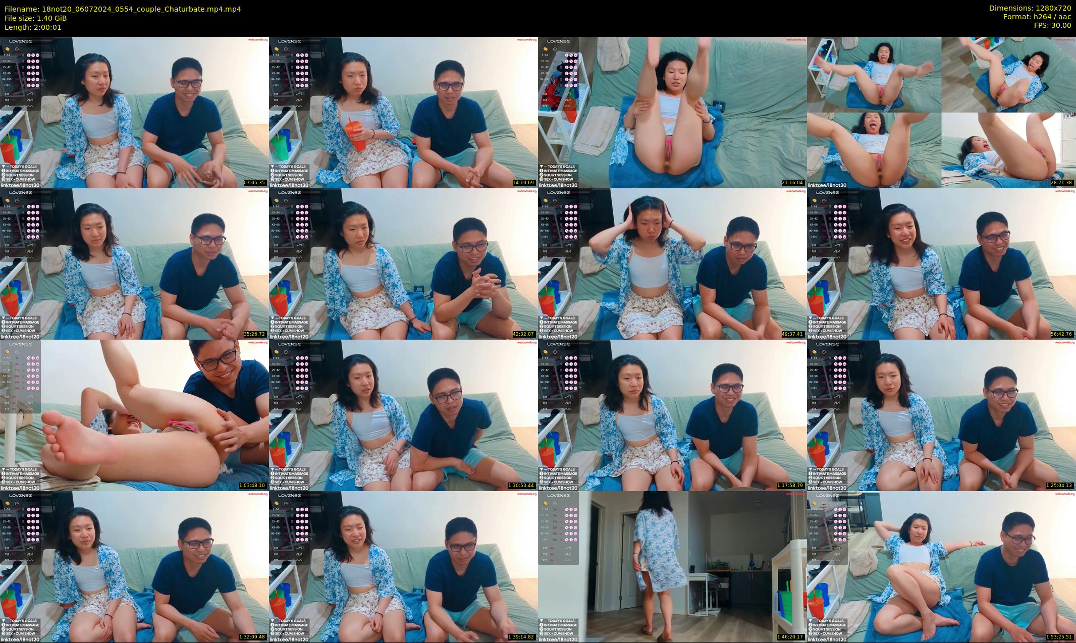 18not20 — 121 minute Chaturbate couple cam show recording, 720p, Jul 6, 2024