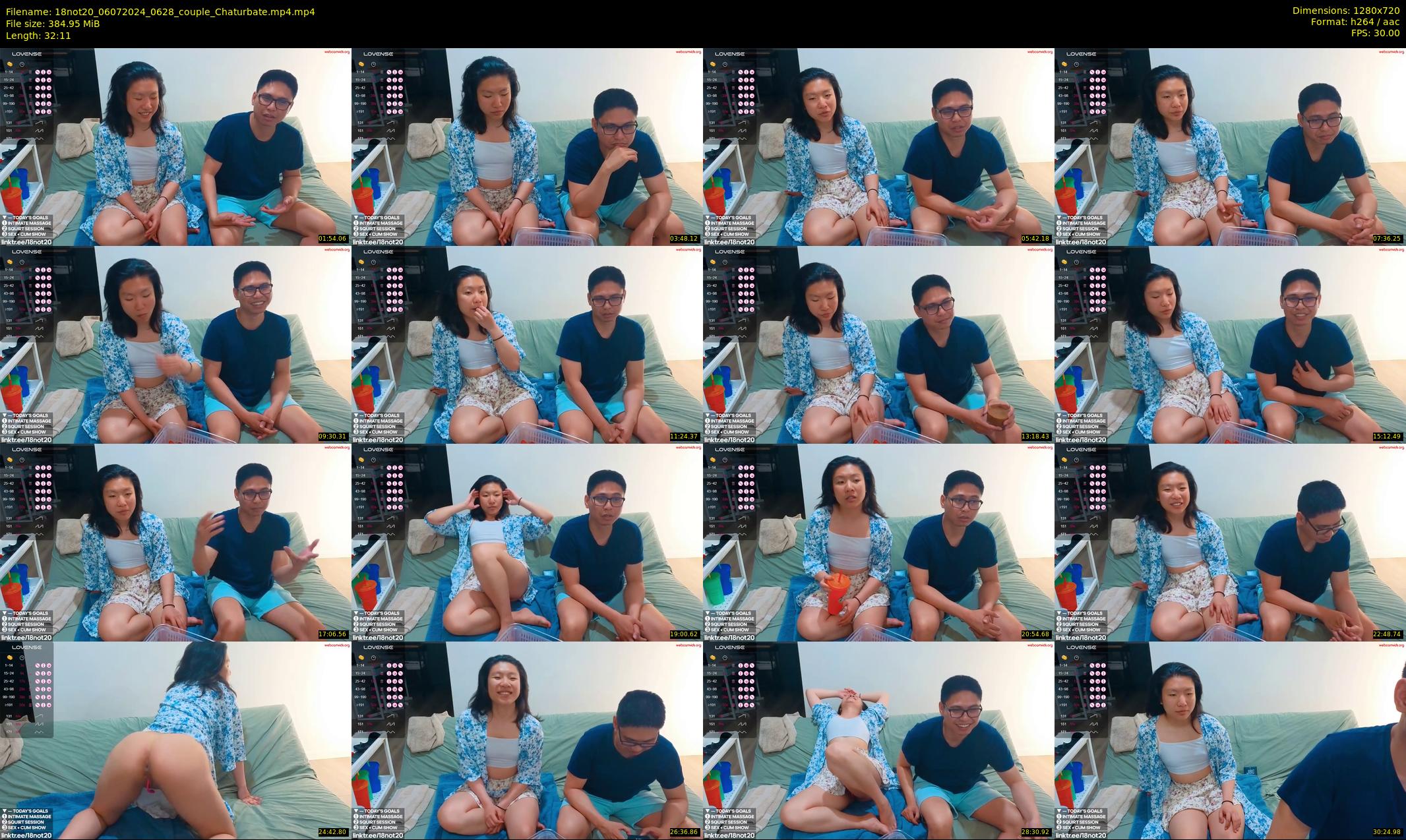 18not20 — 33 minute Chaturbate couple cam show recording, 720p, Jul 6, 2024