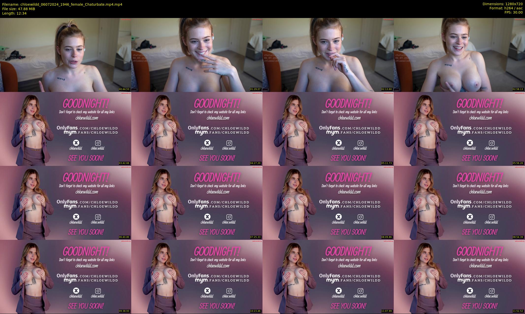 chloewildd — 13 minute Chaturbate female cam show recording, 720p, Jul 6, 2024