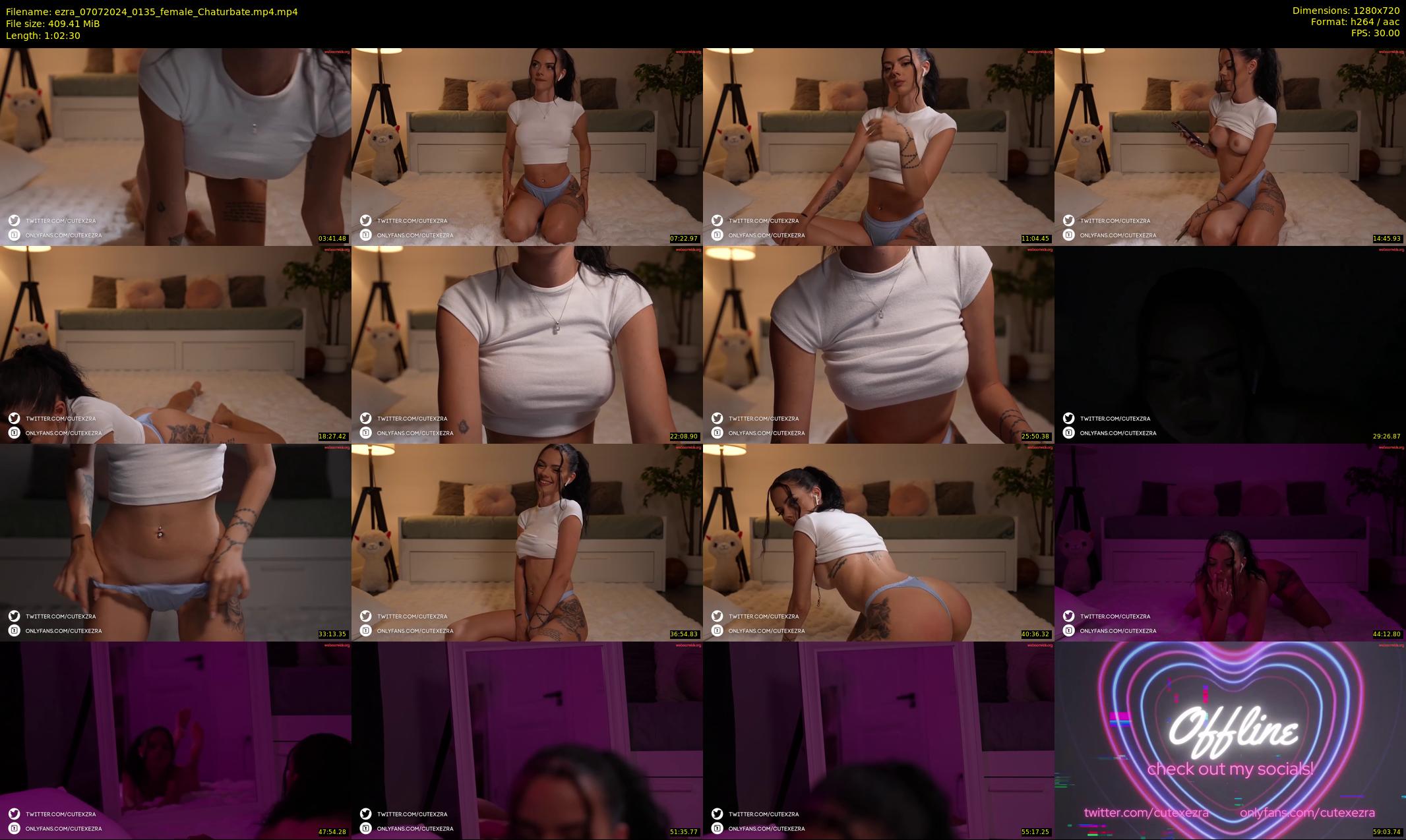 ezra — 63 minute Chaturbate female cam show recording, 720p, Jul 7, 2024