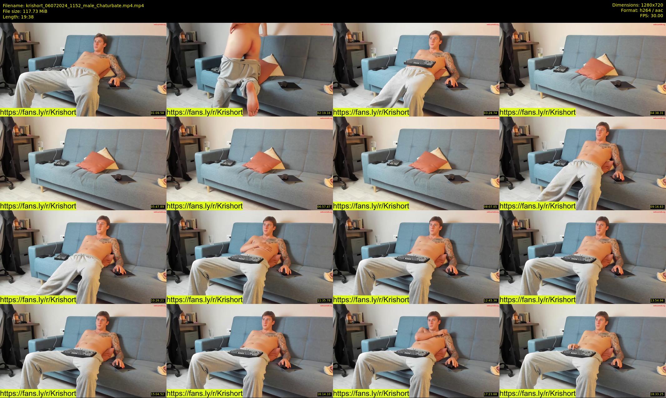 krishort — 20 minute Chaturbate male cam show recording, 720p, Jul 6, 2024