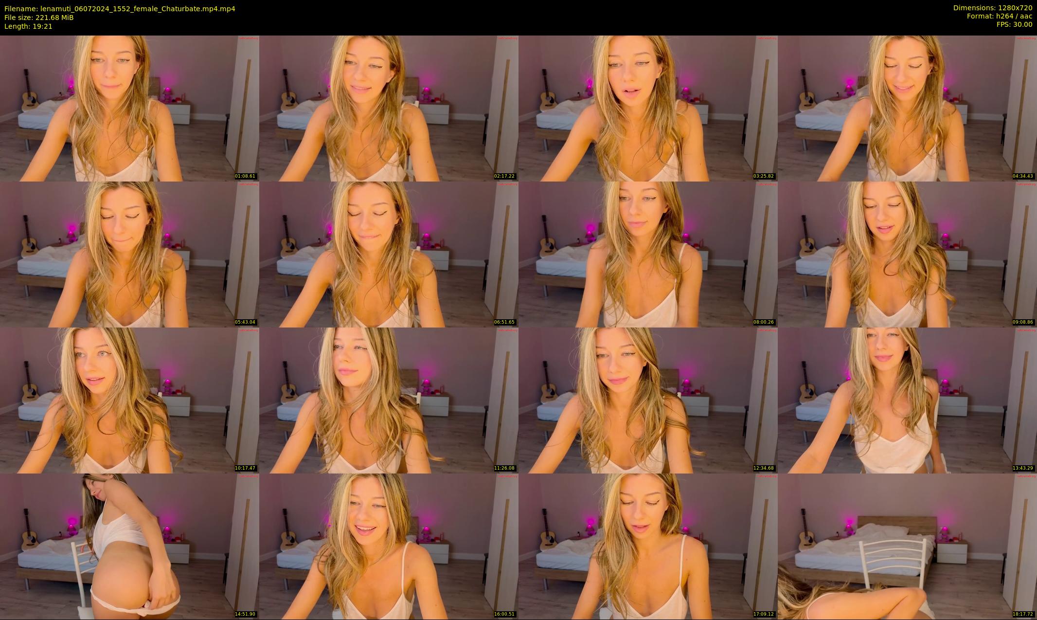 lenamuti — 20 minute Chaturbate female cam show recording, 720p, Jul 6, 2024