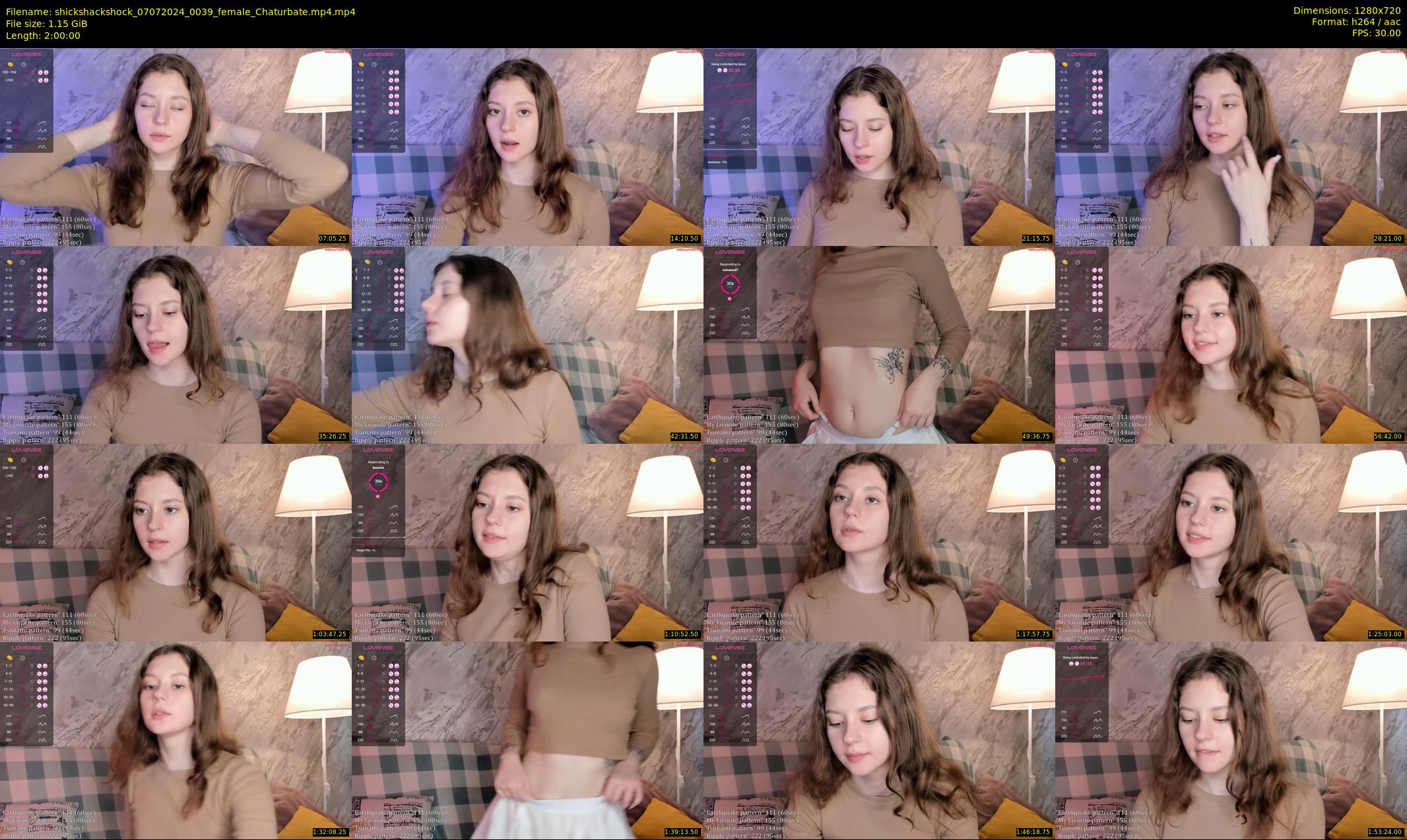 shickshackshock — 120 minute Chaturbate female cam show recording, 720p, Jul 7, 2024