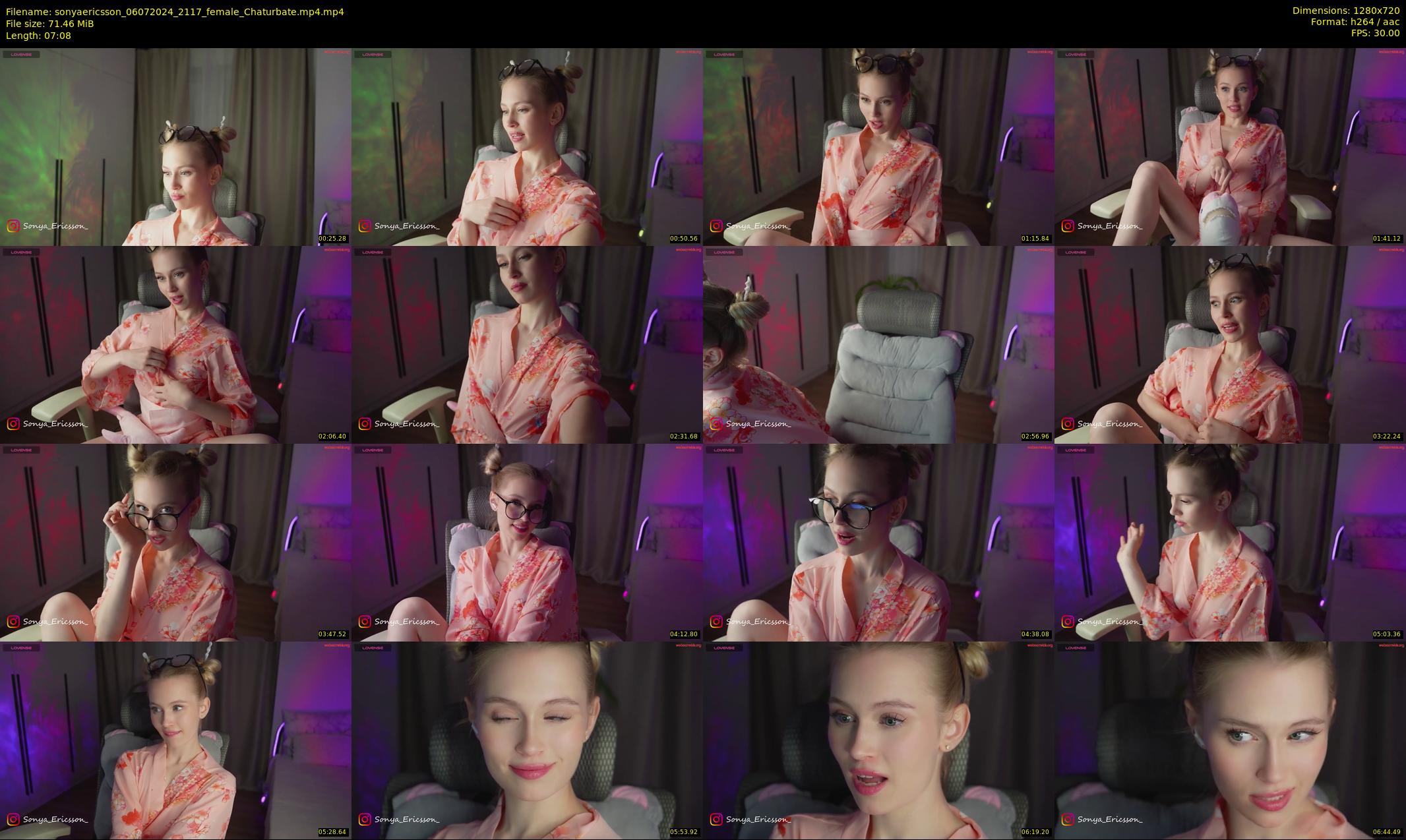 sonyaericsson — 8 minute Chaturbate female cam show recording, 720p, Jul 6, 2024