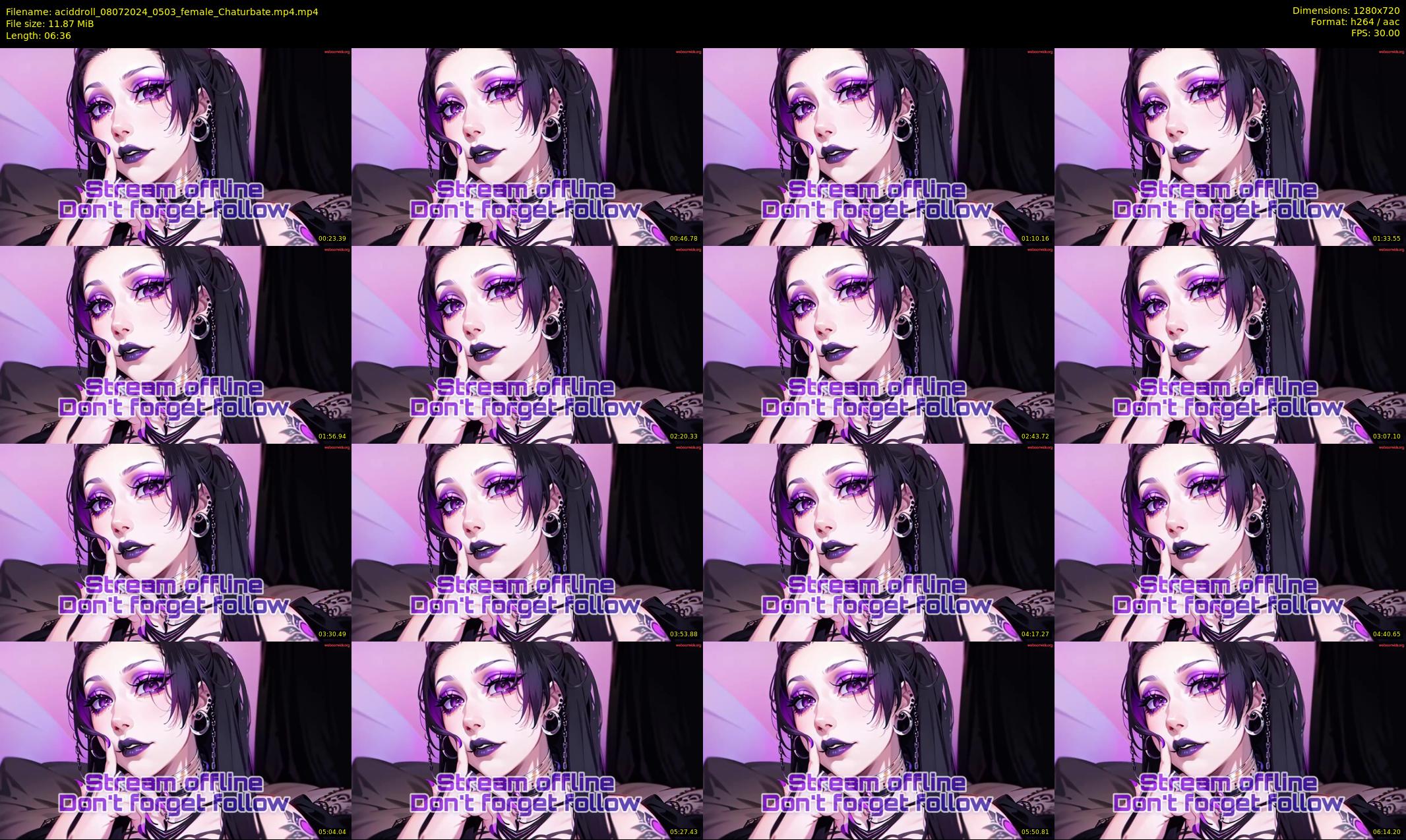aciddroll — 7 minute Chaturbate female cam show recording, 720p, Jul 8, 2024