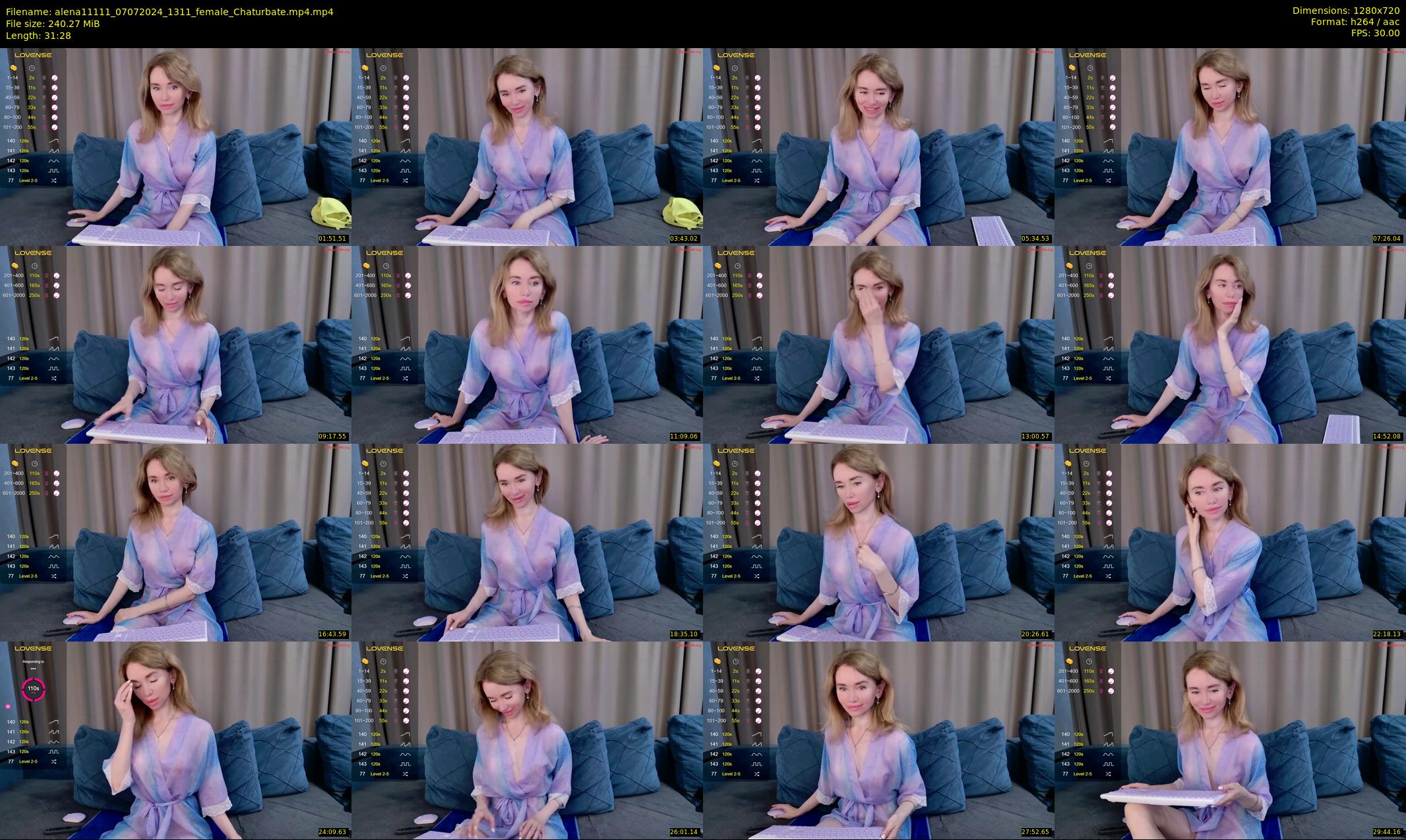 alena11111 — 32 minute Chaturbate female cam show recording, 720p, Jul 7, 2024