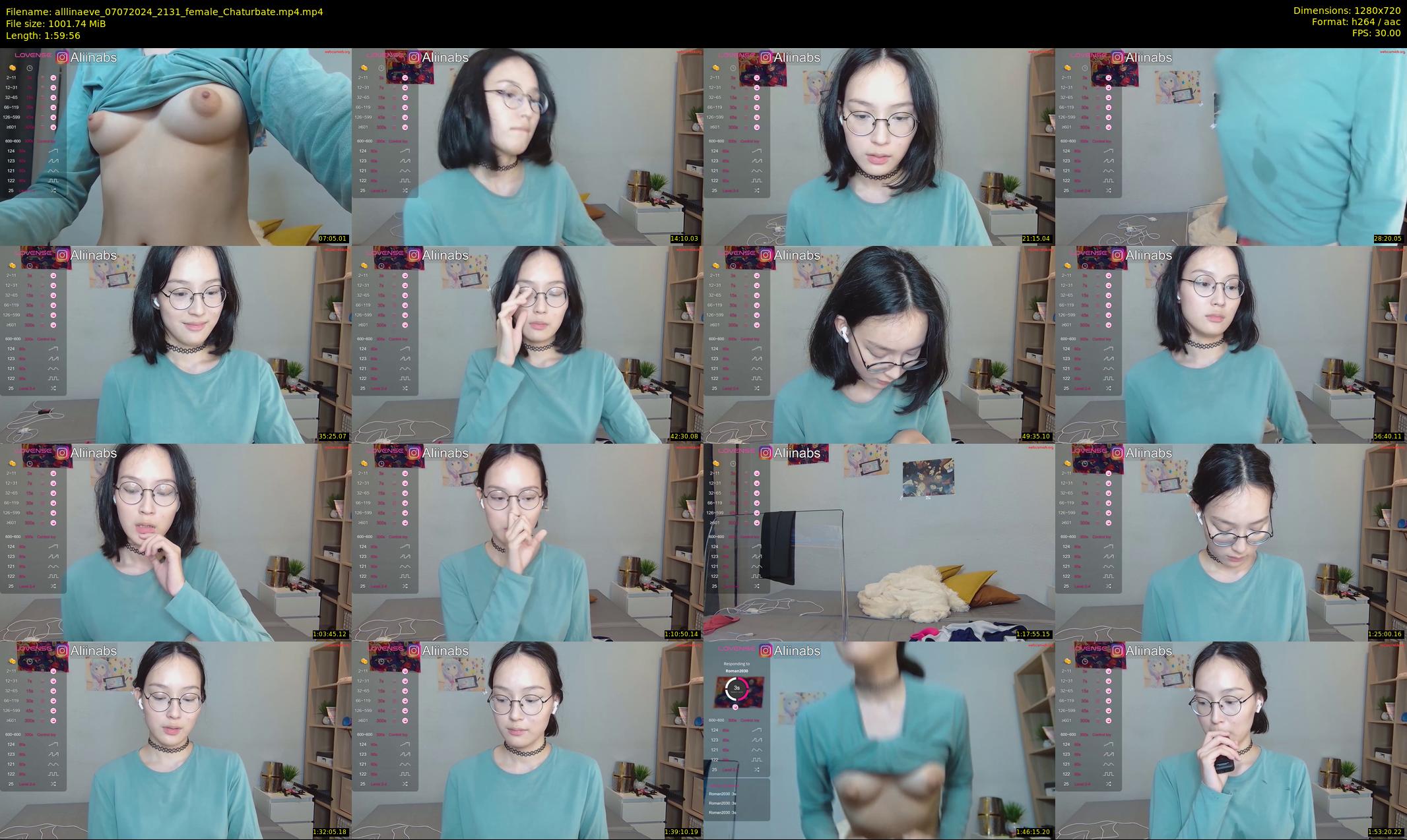 alllinaeve — 120 minute Chaturbate female cam show recording, 720p, Jul 7, 2024
