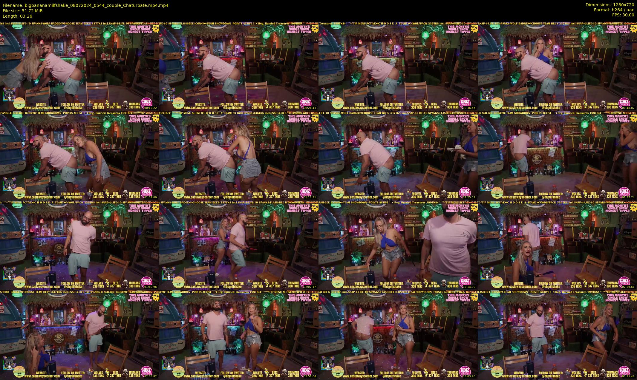 bigbananamilfshake — 4 minute Chaturbate couple cam show recording, 720p, Jul 8, 2024