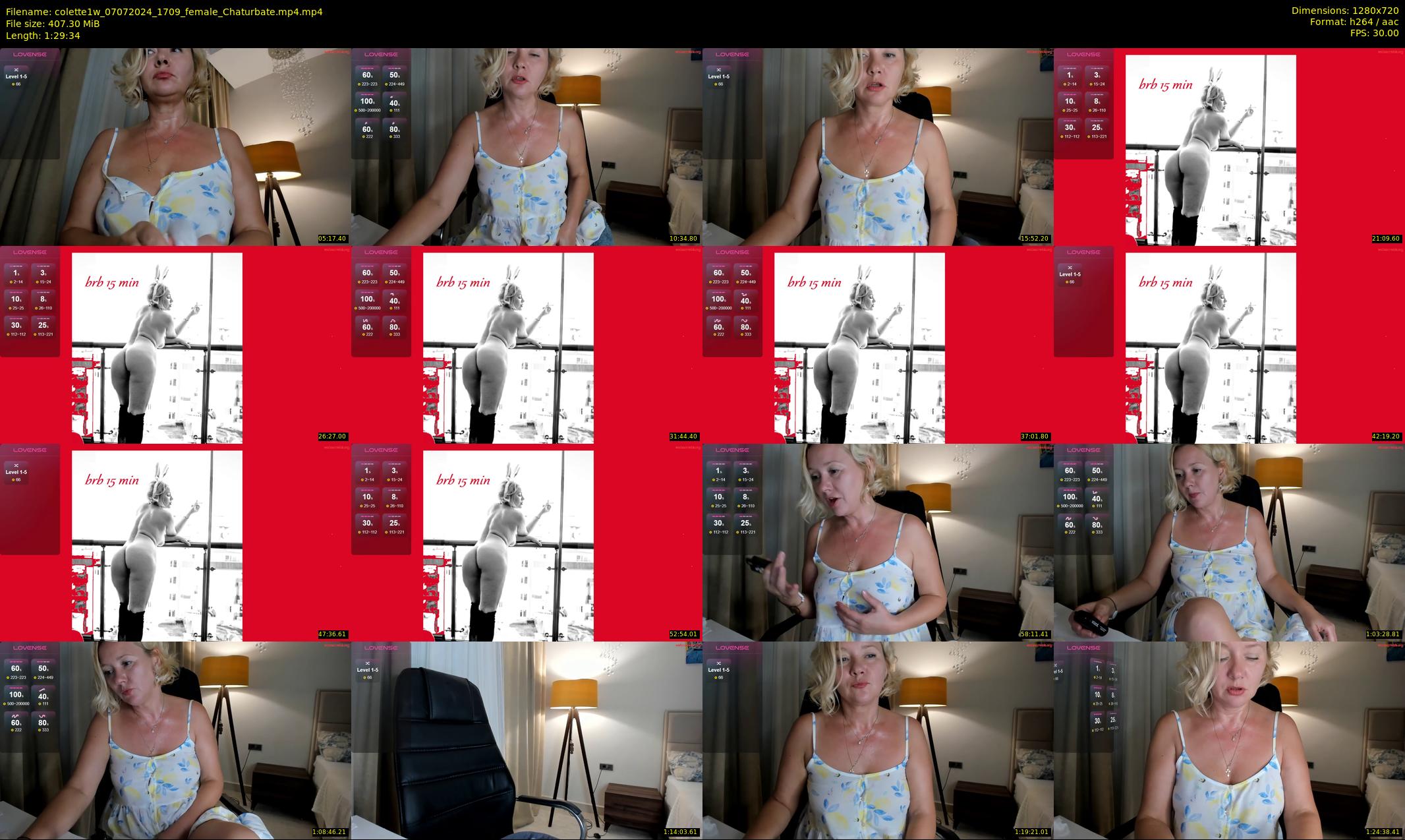 colette1w — 90 minute Chaturbate female cam show recording, 720p, Jul 7, 2024