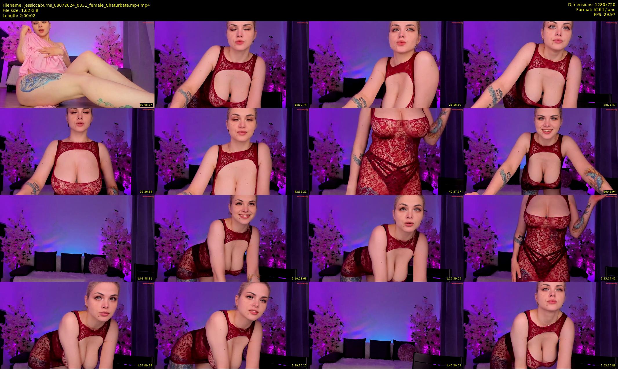 jessiccaburns — 121 minute Chaturbate female cam show recording, 720p, Jul 8, 2024