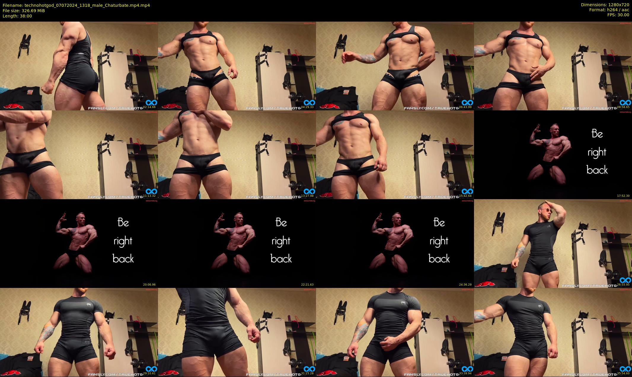 technohotgod — 38 minute Chaturbate male cam show recording, 720p, Jul 7, 2024