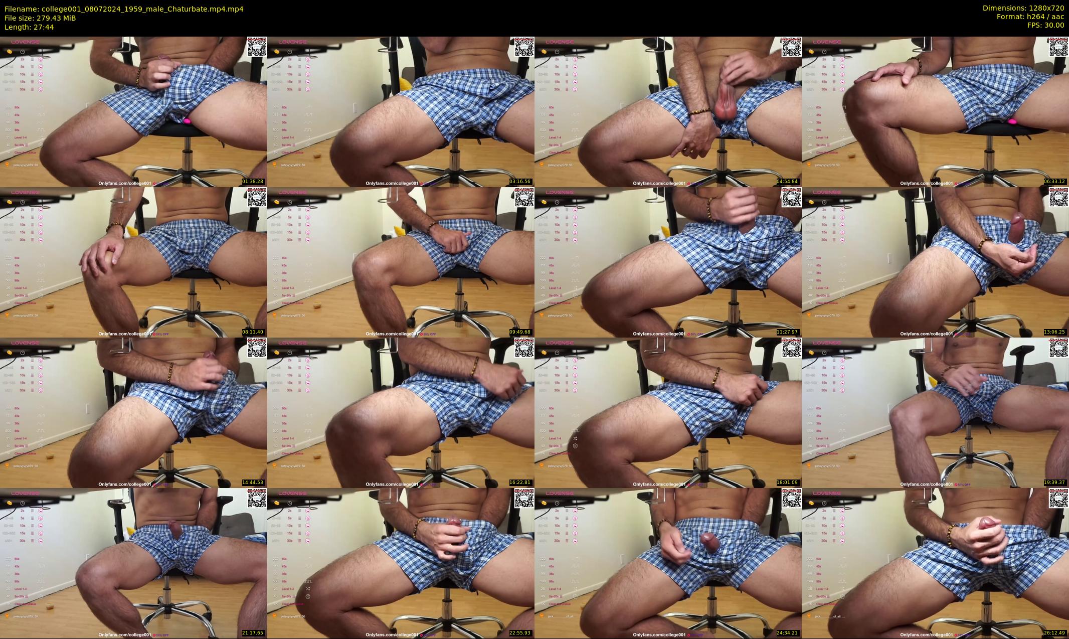 college001 — 28 minute Chaturbate male cam show recording, 720p, Jul 8, 2024