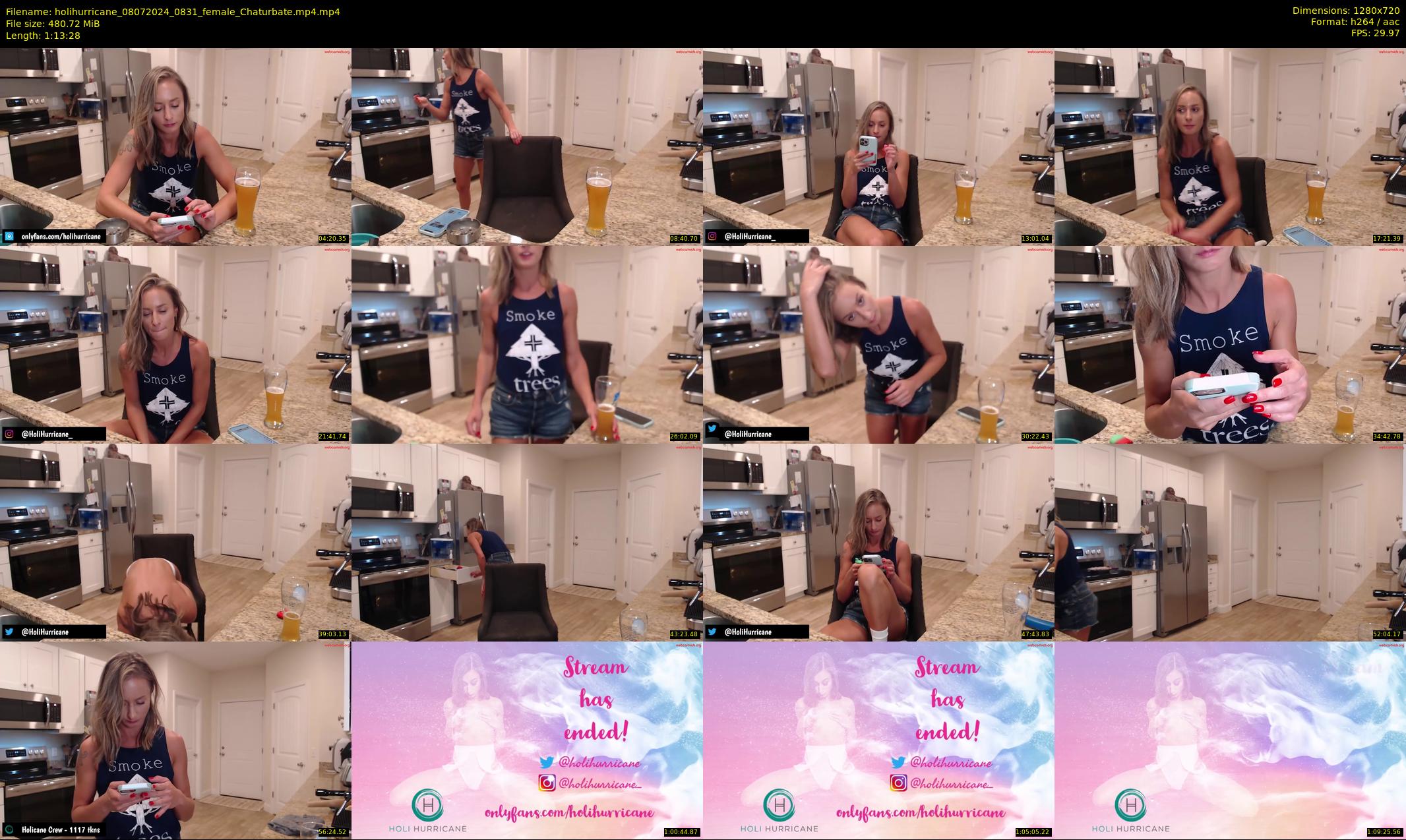 holihurricane — 74 minute Chaturbate female cam show recording, 720p, Jul 8, 2024