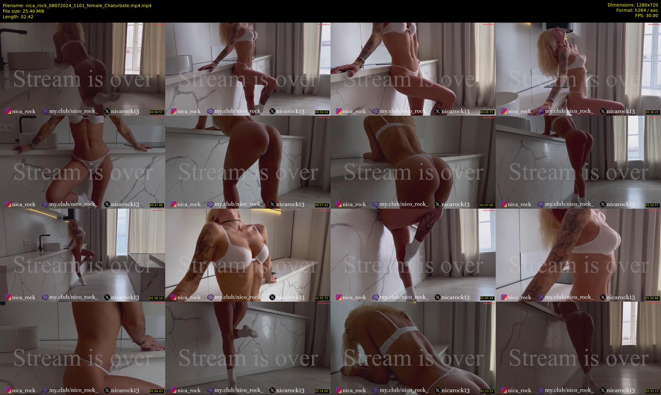 nica_rock — 3 minute Chaturbate female cam show recording, 720p, Jul 8, 2024