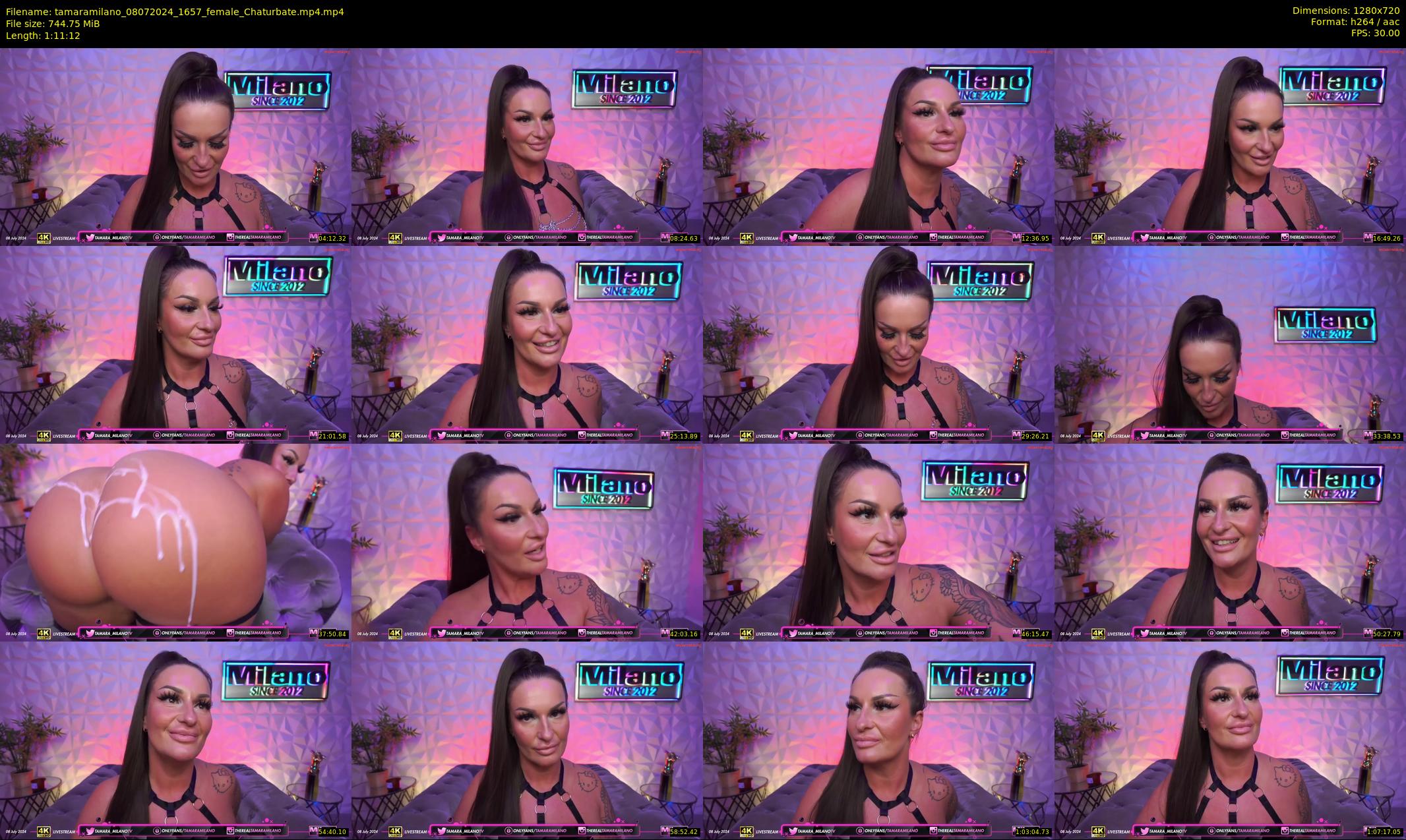 tamaramilano — 72 minute Chaturbate female cam show recording, 720p, Jul 8, 2024