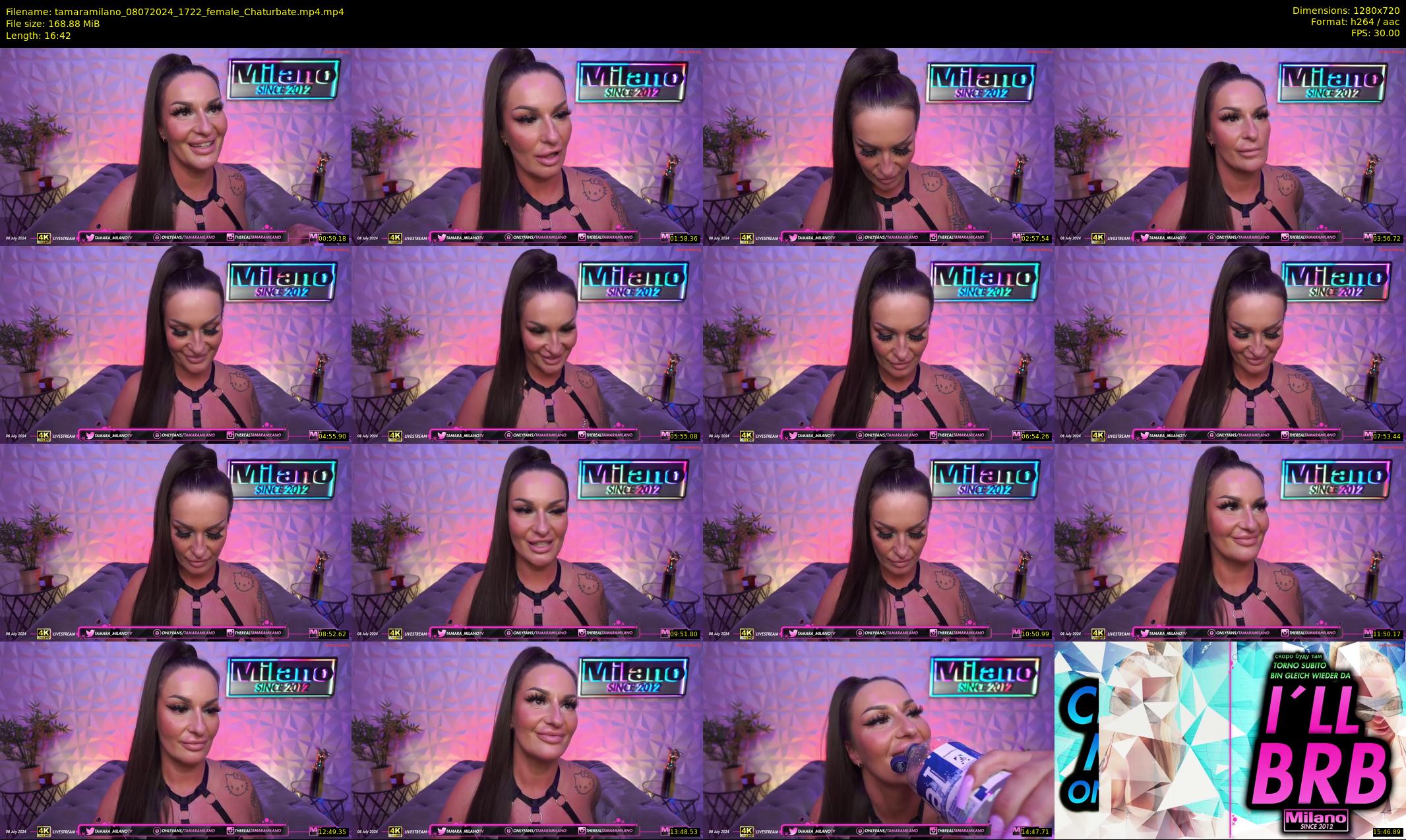tamaramilano — 17 minute Chaturbate female cam show recording, 720p, Jul 8, 2024