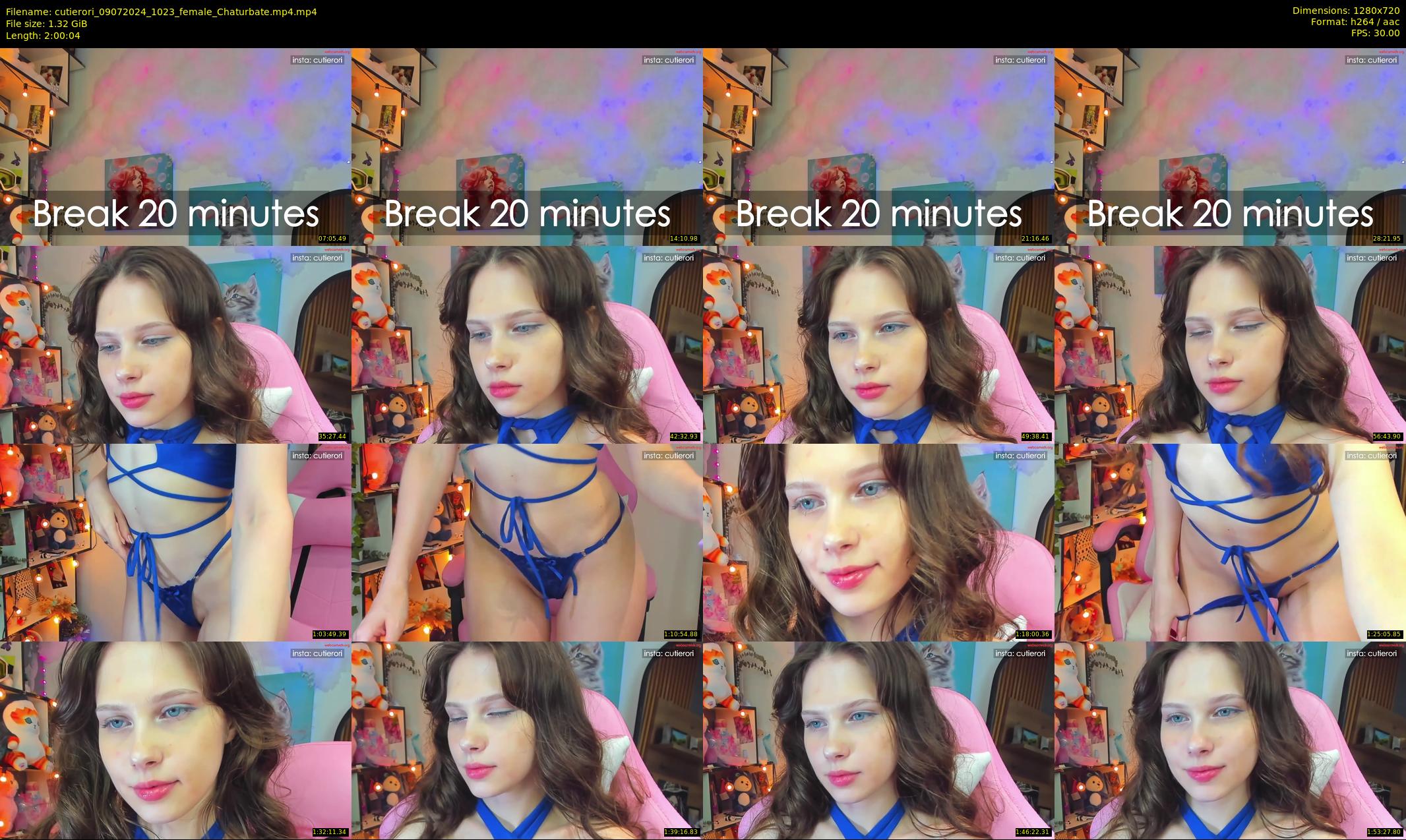 cutierori — 121 minute Chaturbate female cam show recording, 720p, Jul 9, 2024