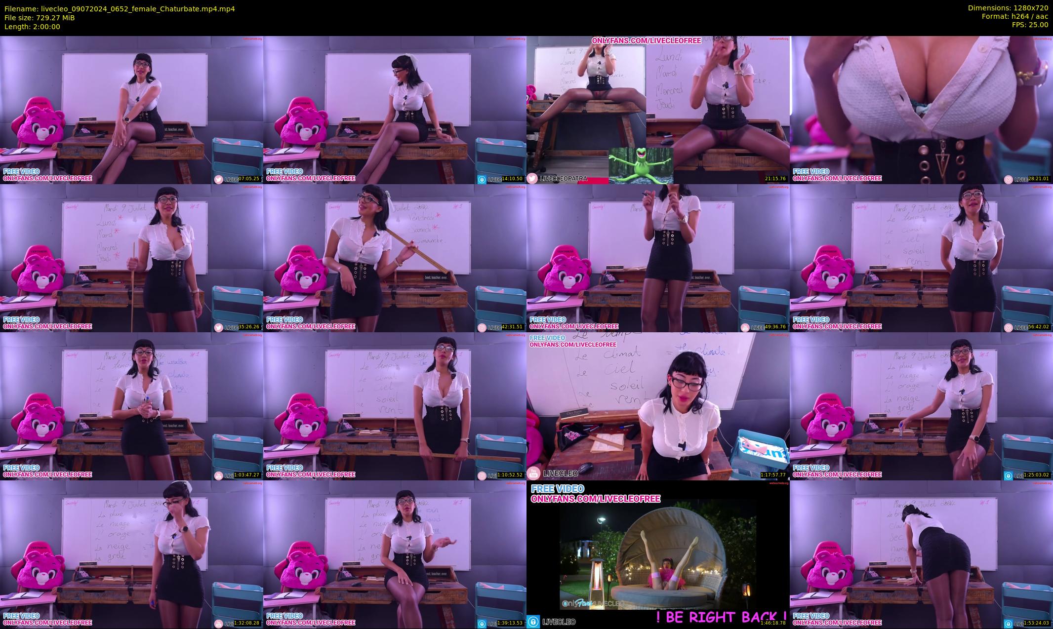 livecleo — 120 minute Chaturbate female cam show recording, 720p, Jul 9, 2024