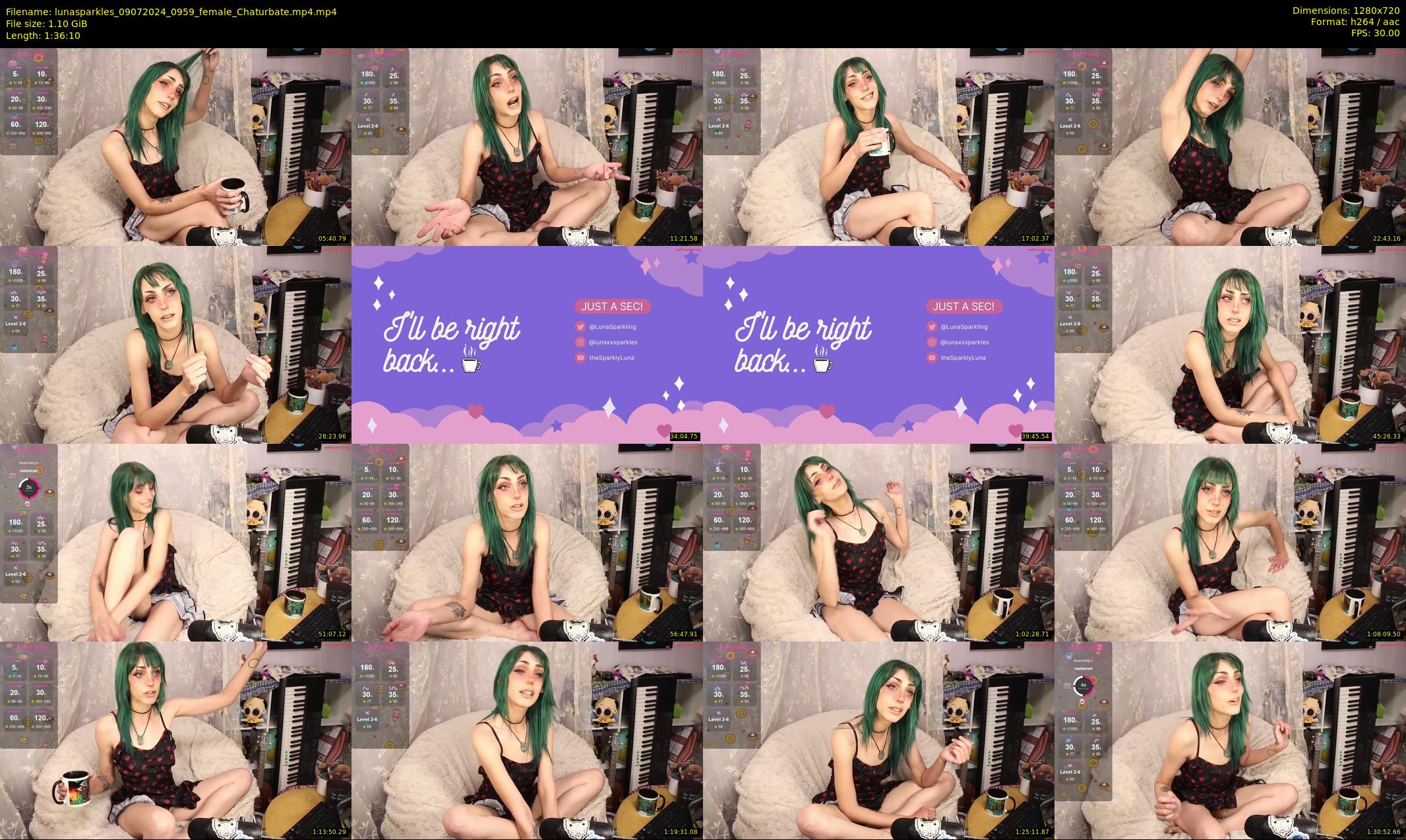 lunasparkles — 97 minute Chaturbate female cam show recording, 720p, Jul 9, 2024
