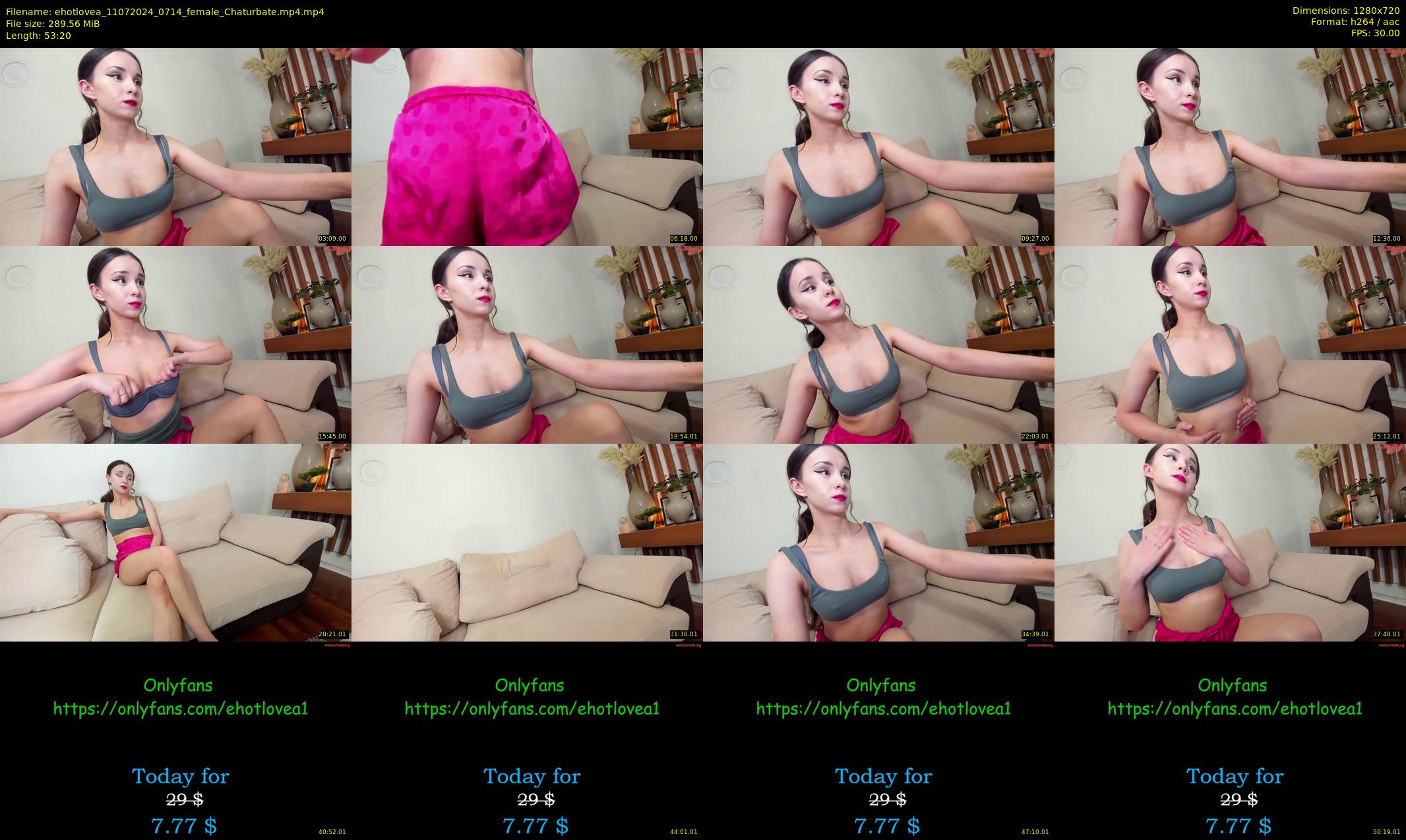 ehotlovea — 54 minute Chaturbate female cam show recording, 720p, Jul 11, 2024