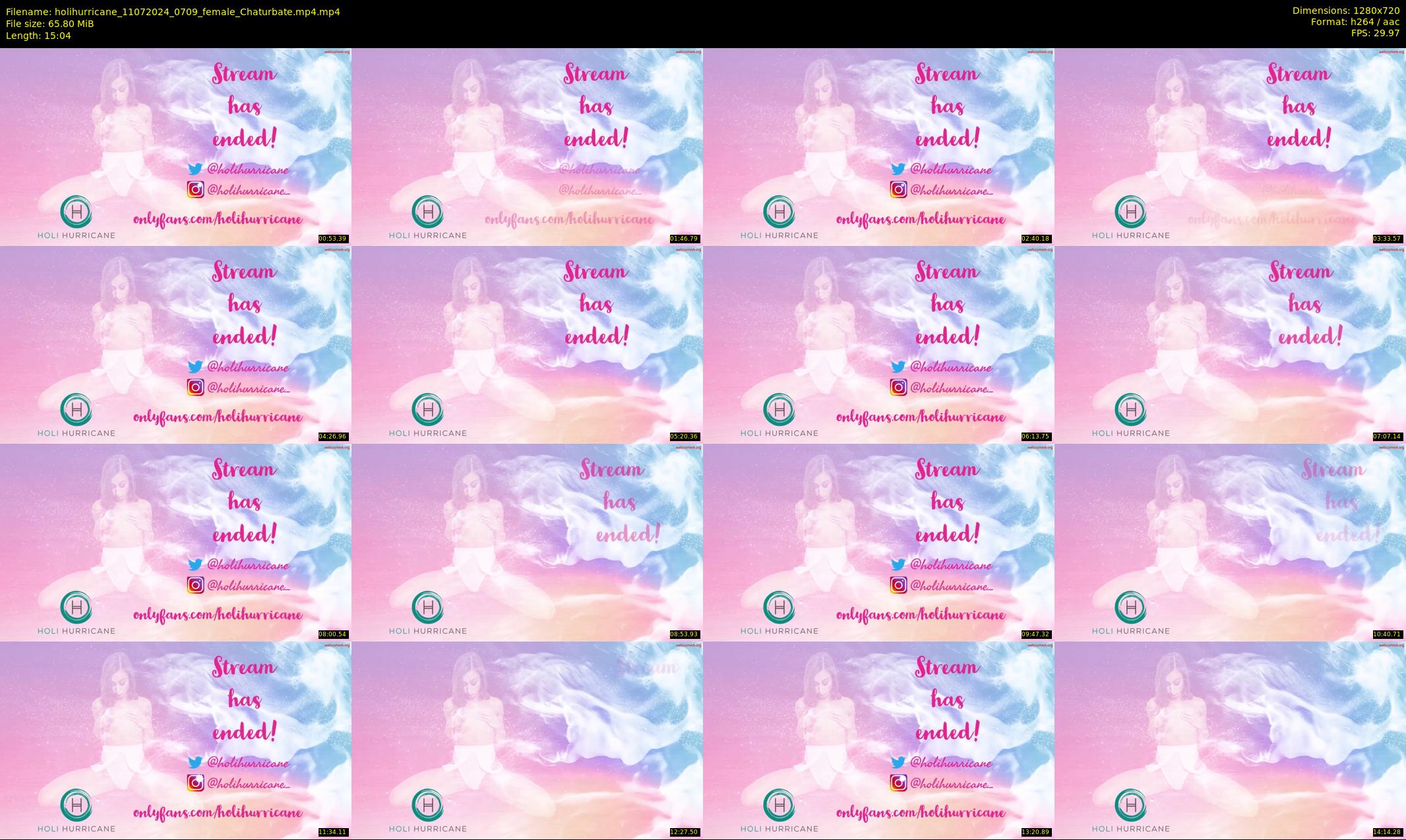 holihurricane — 16 minute Chaturbate female cam show recording, 720p, Jul 11, 2024