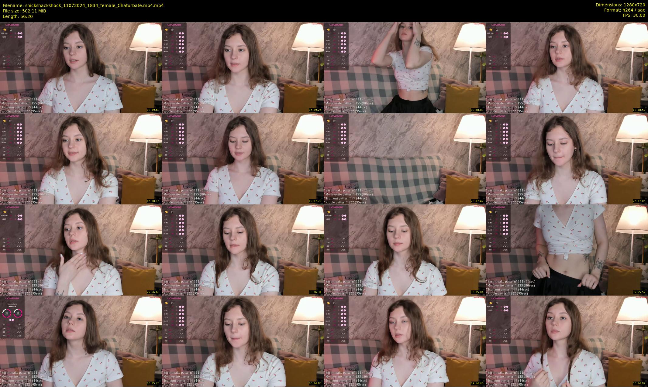 shickshackshock — 57 minute Chaturbate female cam show recording, 720p, Jul 11, 2024