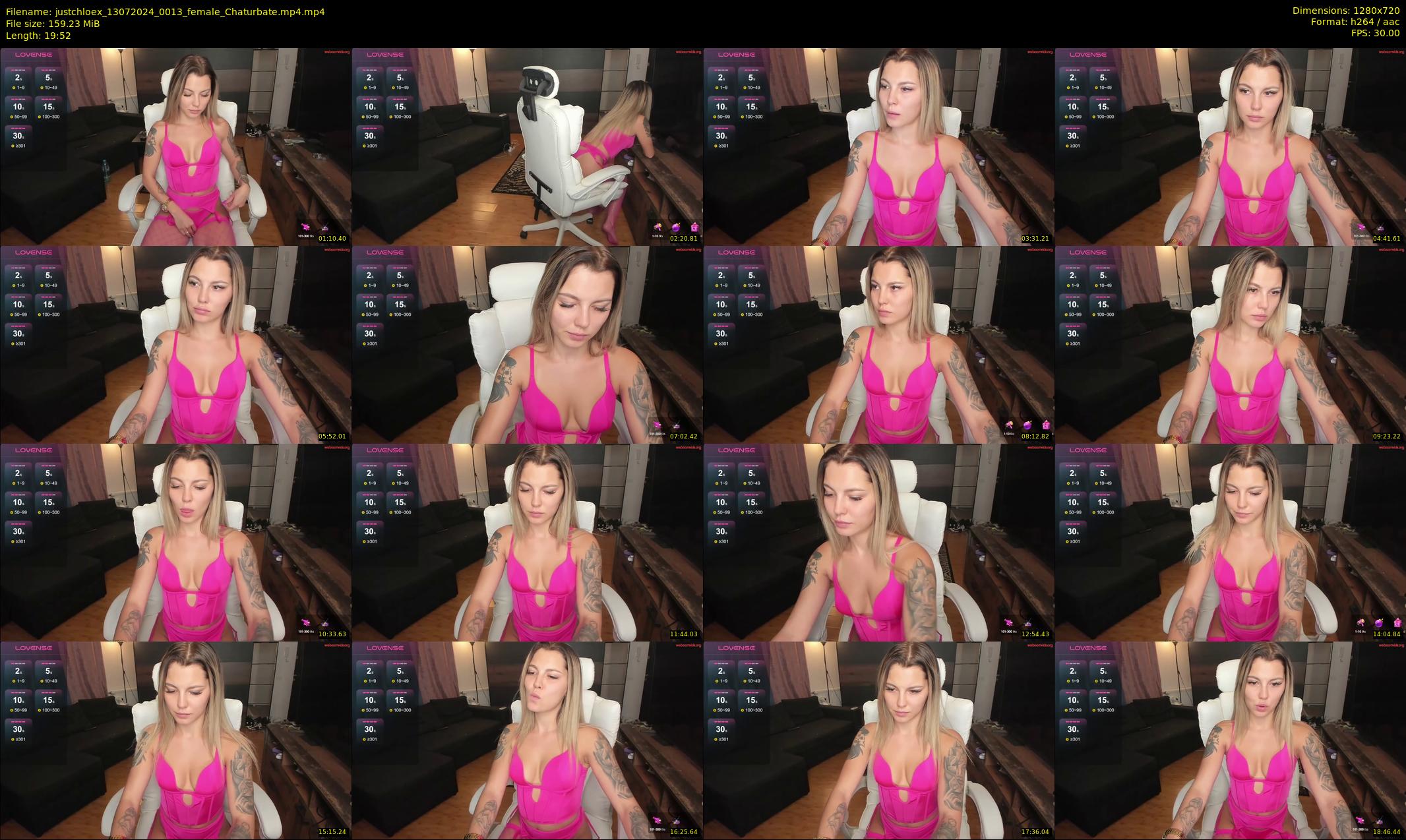 justchloex — 20 minute Chaturbate female cam show recording, 720p, Jul 13, 2024
