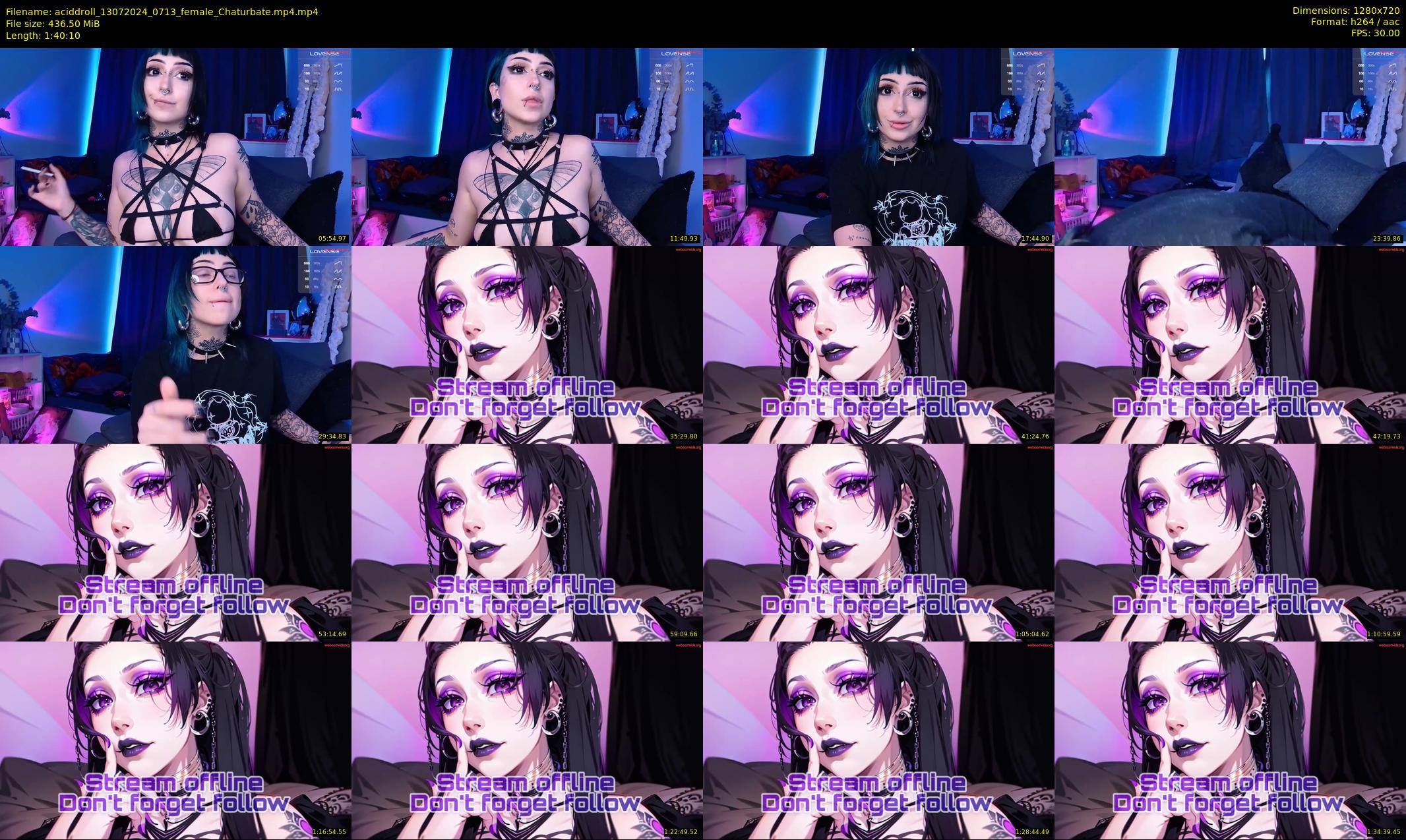 aciddroll — 101 minute Chaturbate female cam show recording, 720p, Jul 13, 2024