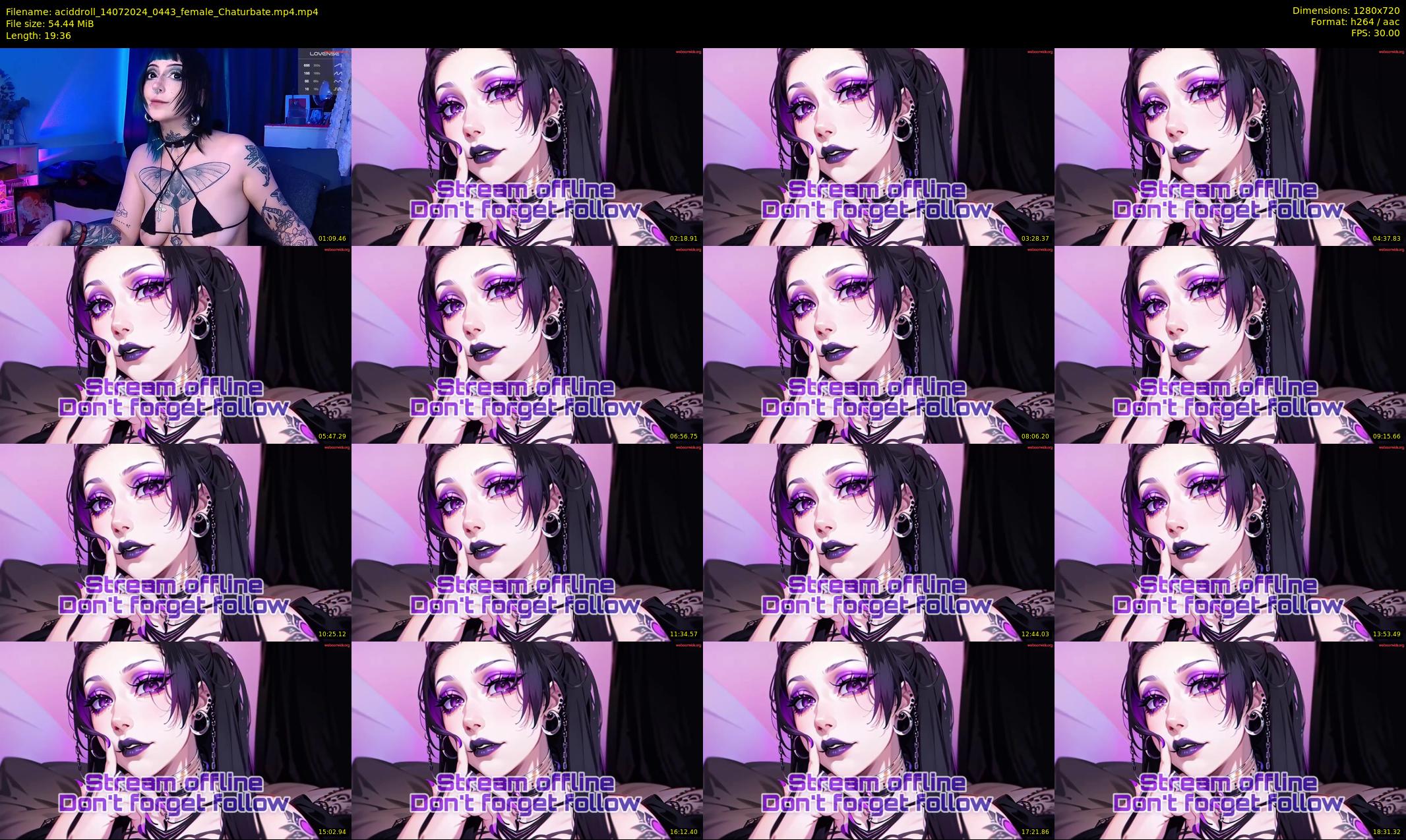 aciddroll — 20 minute Chaturbate female cam show recording, 720p, Jul 14, 2024