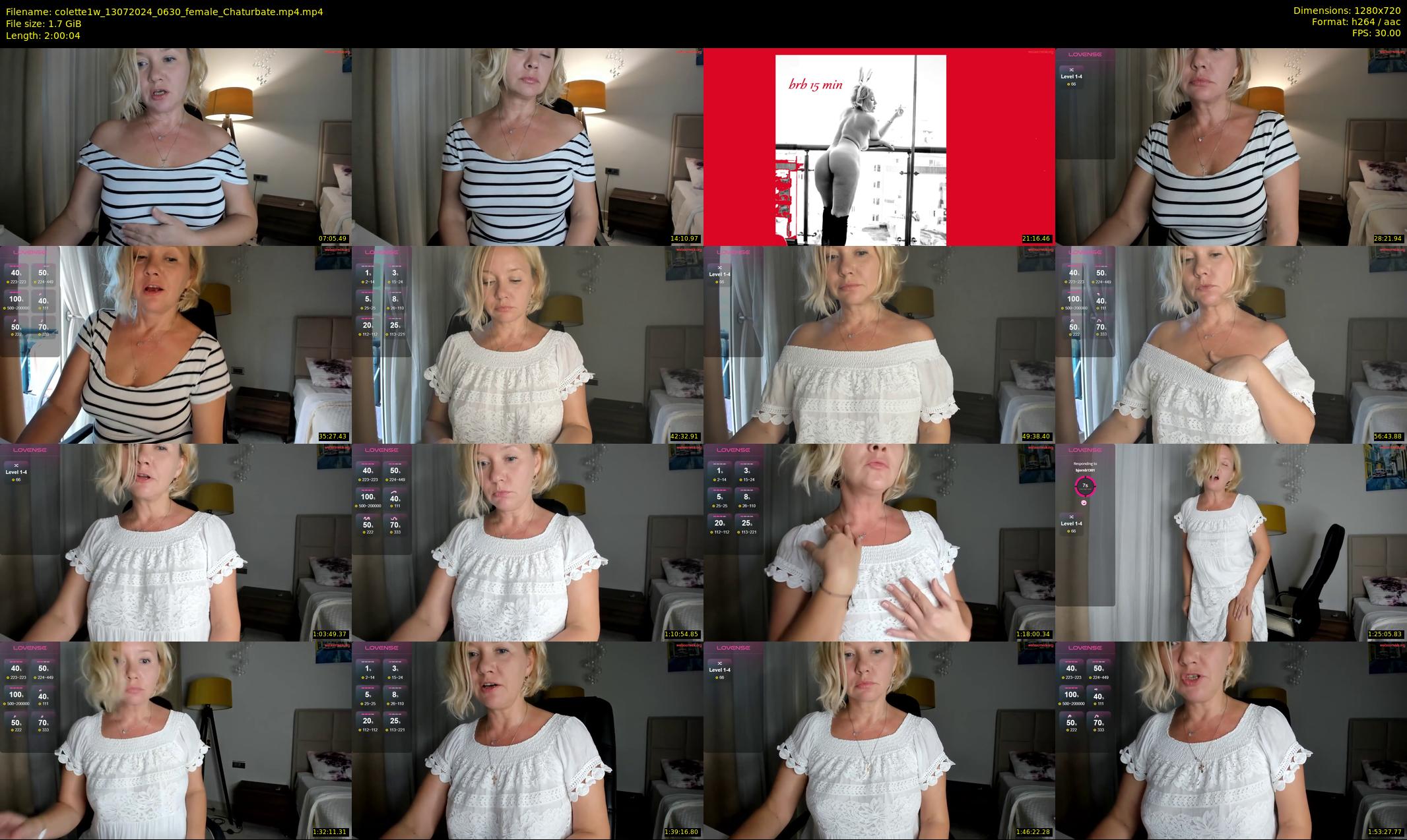 colette1w — 121 minute Chaturbate female cam show recording, 720p, Jul 13, 2024