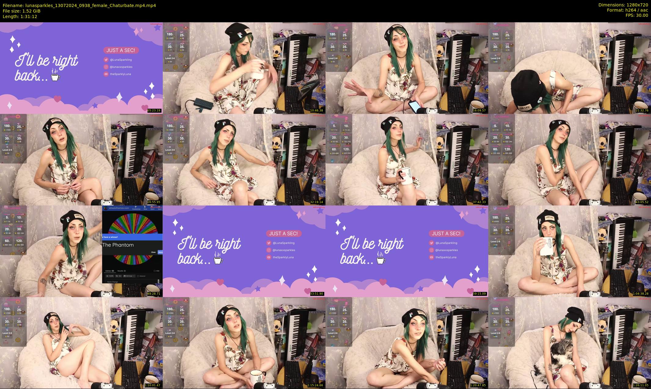 lunasparkles — 92 minute Chaturbate female cam show recording, 720p, Jul 13, 2024